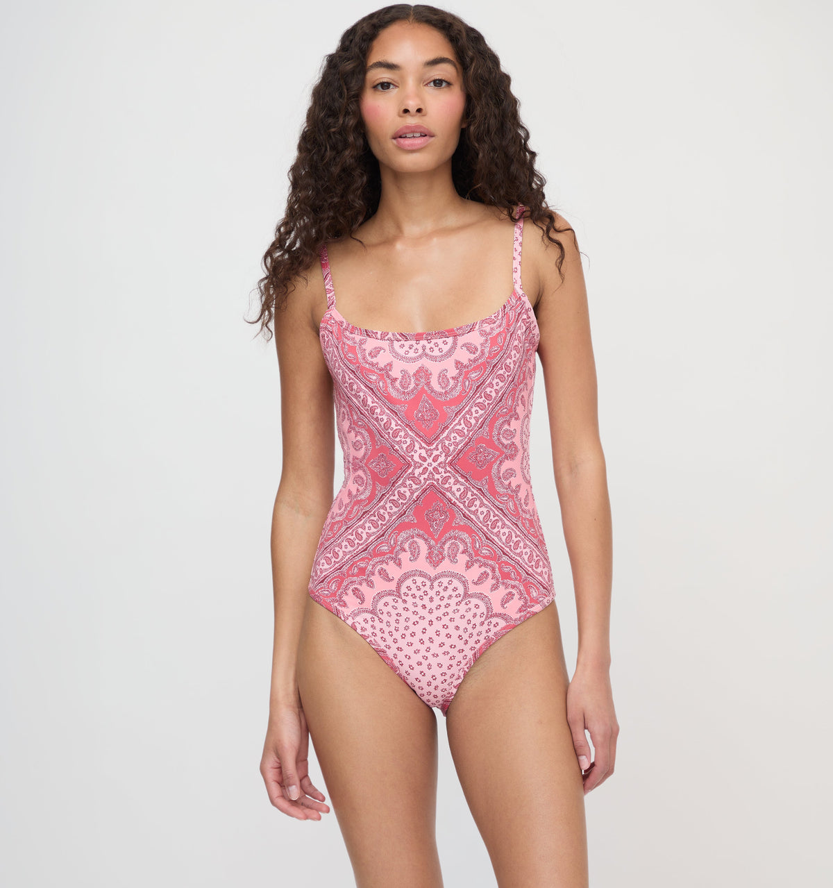 The Emerson One Piece - Berry Paisley Scarf