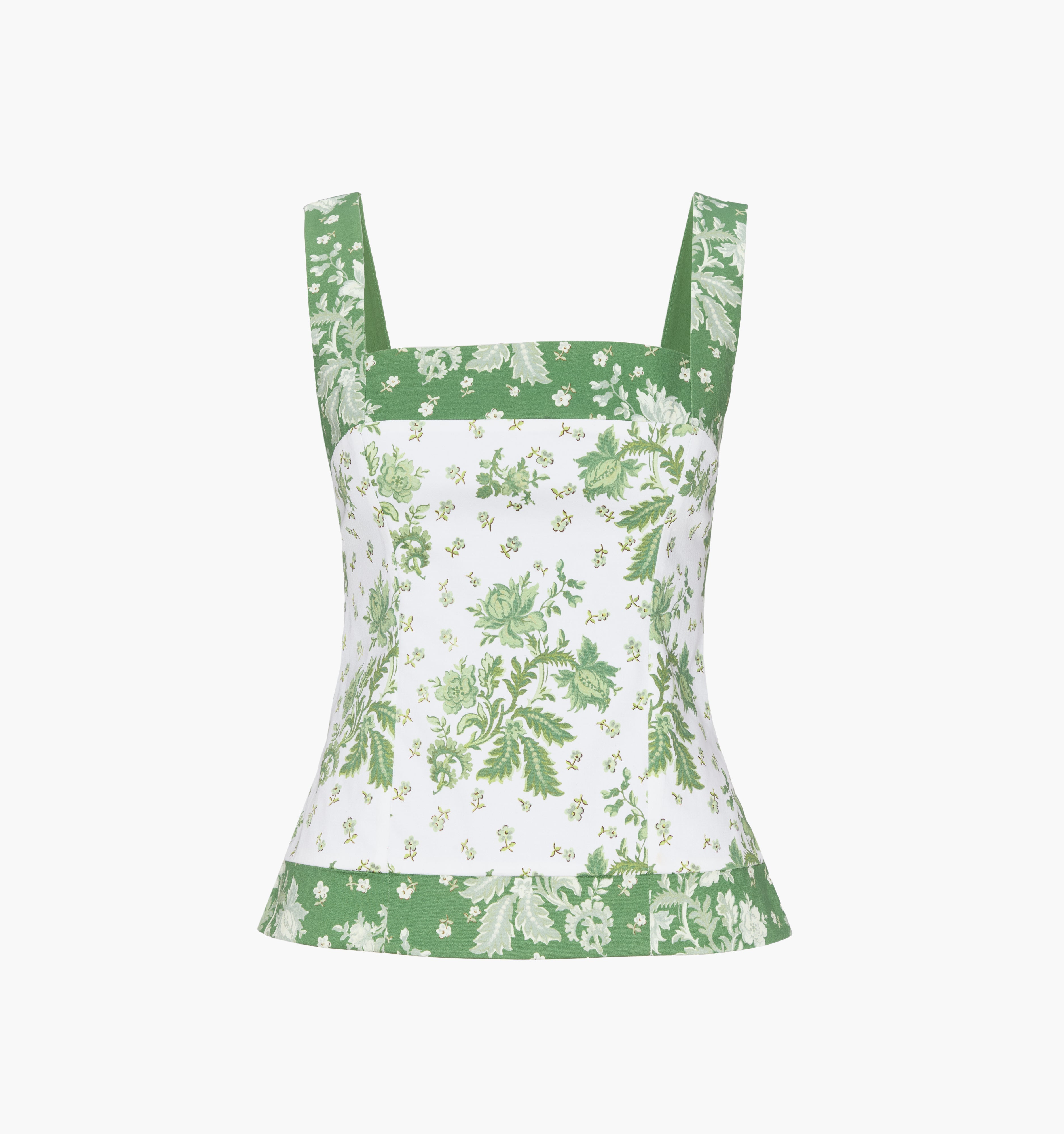 The Emma Top - White Delft Bouquet