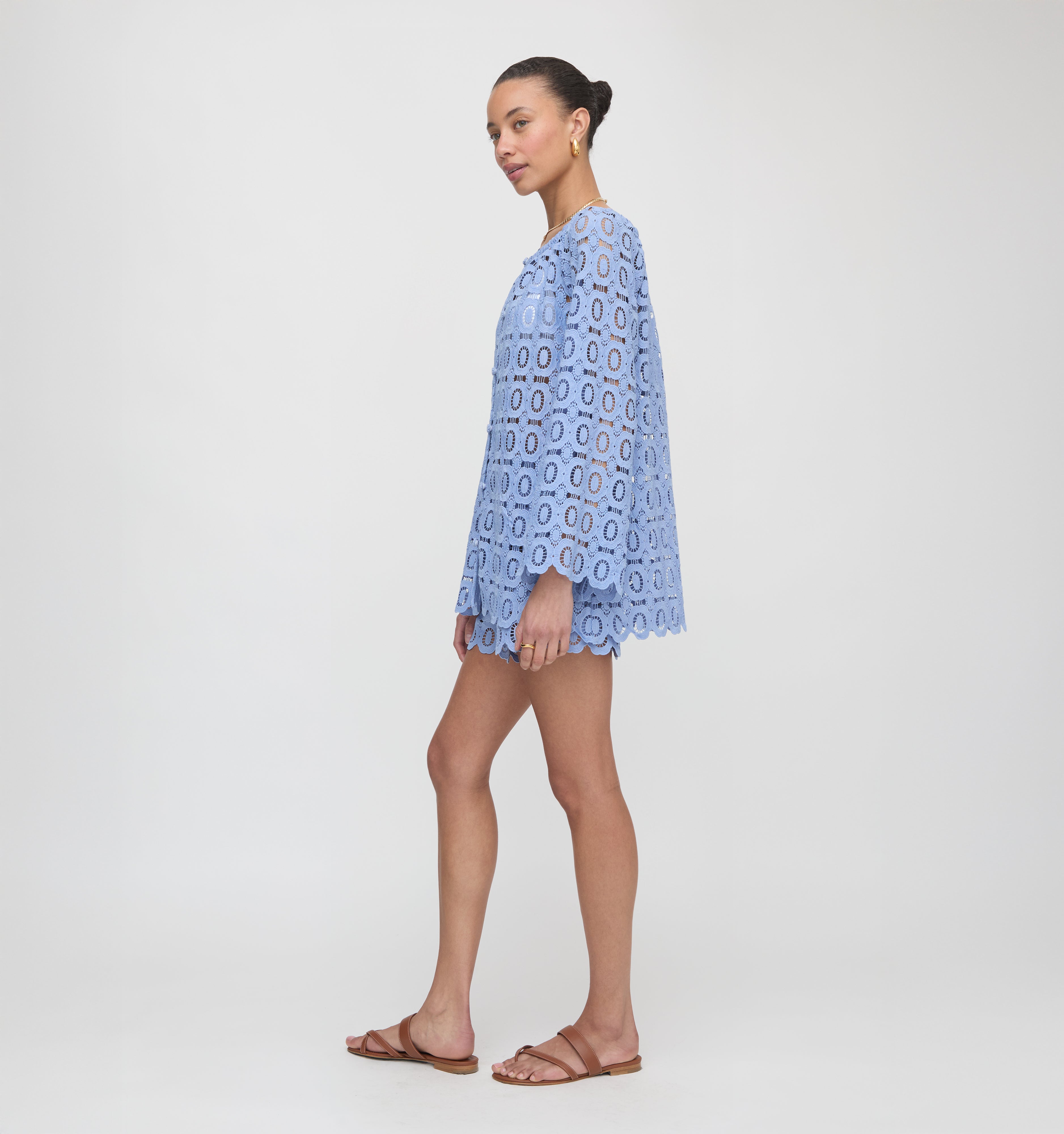 The Enella Tunic - Cornflower Lace
