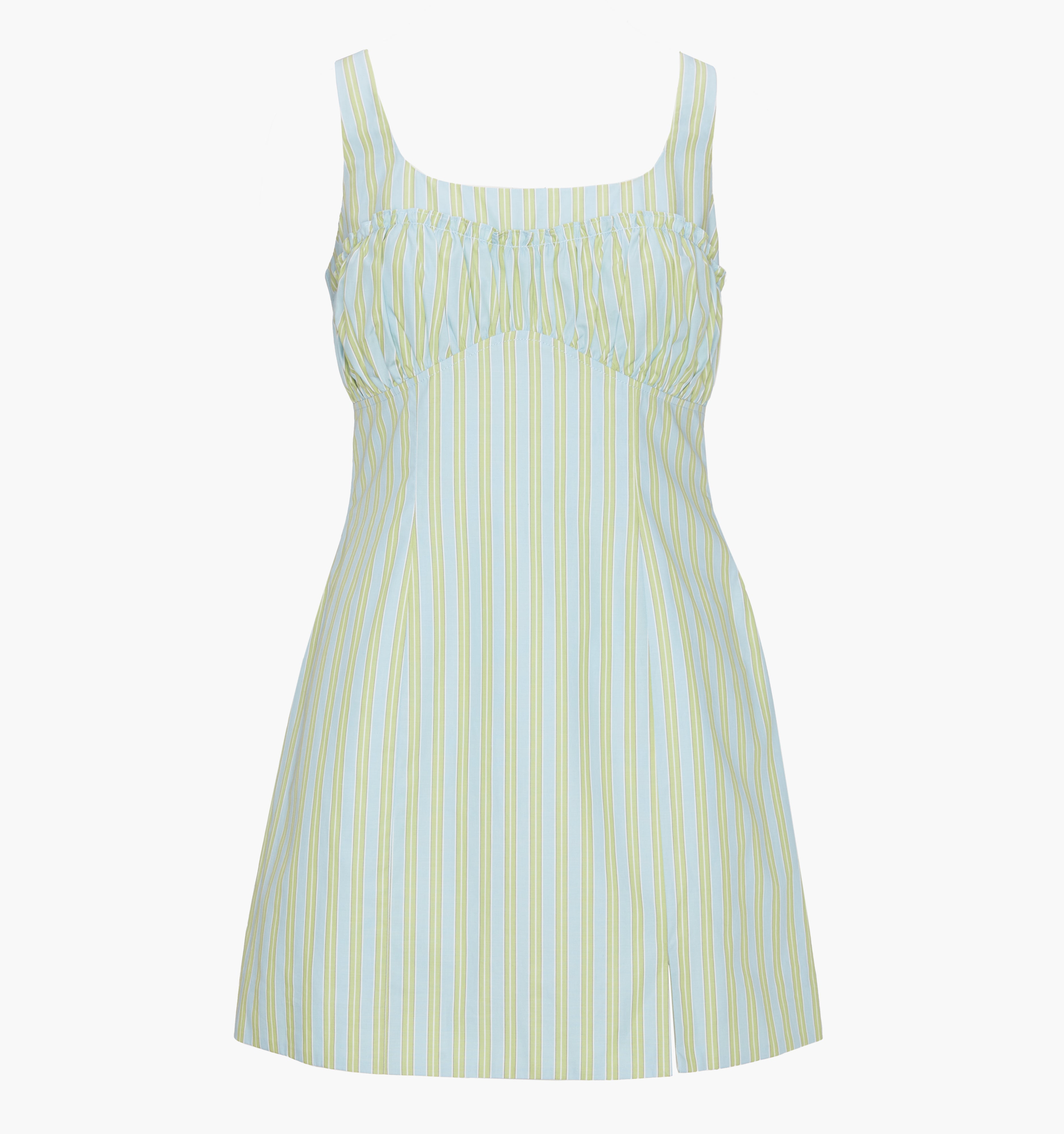 The Eviana Dress - Blue/Green Stripe
