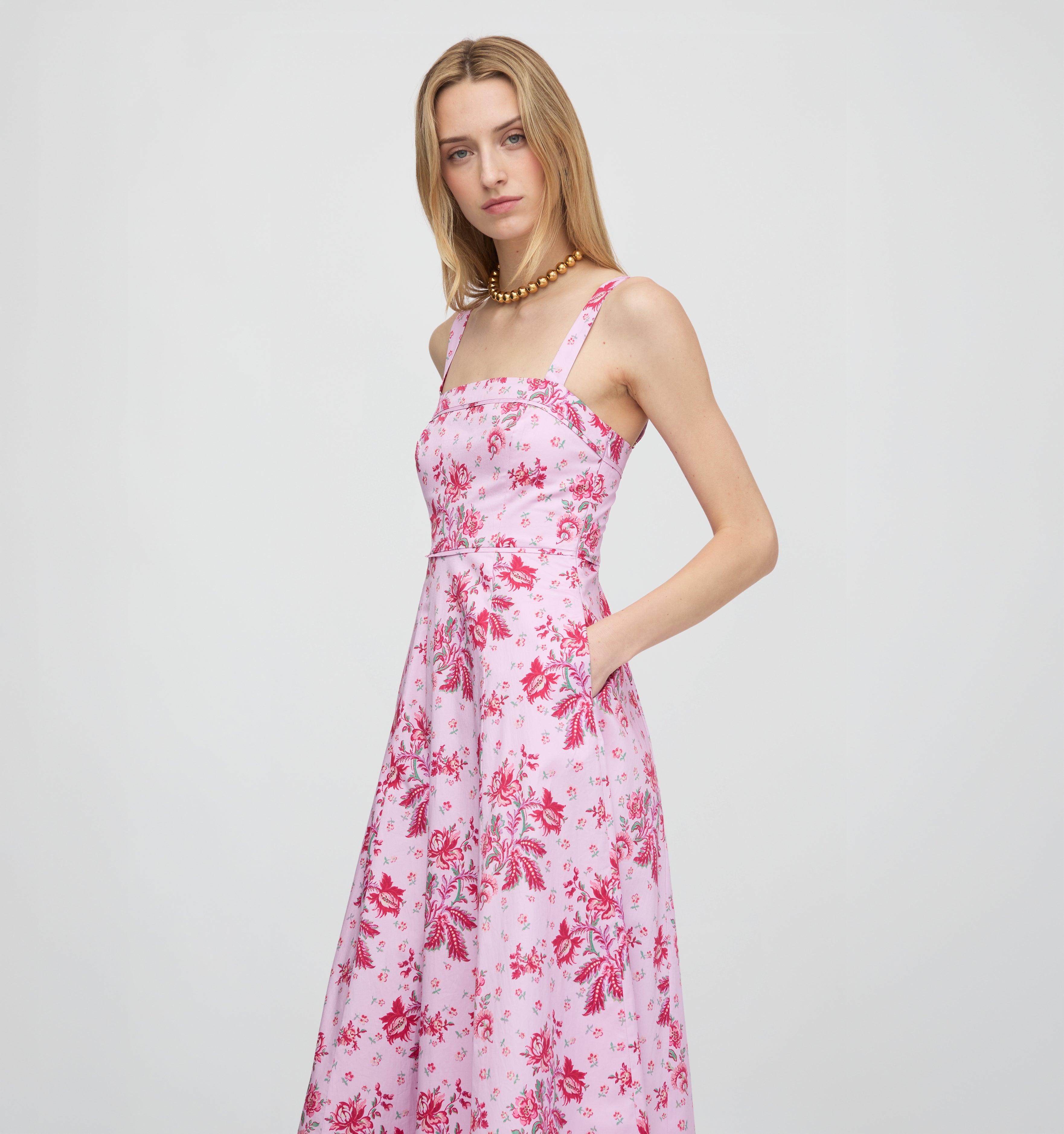 The Ezra Dress - Pink Delft Bouquet
