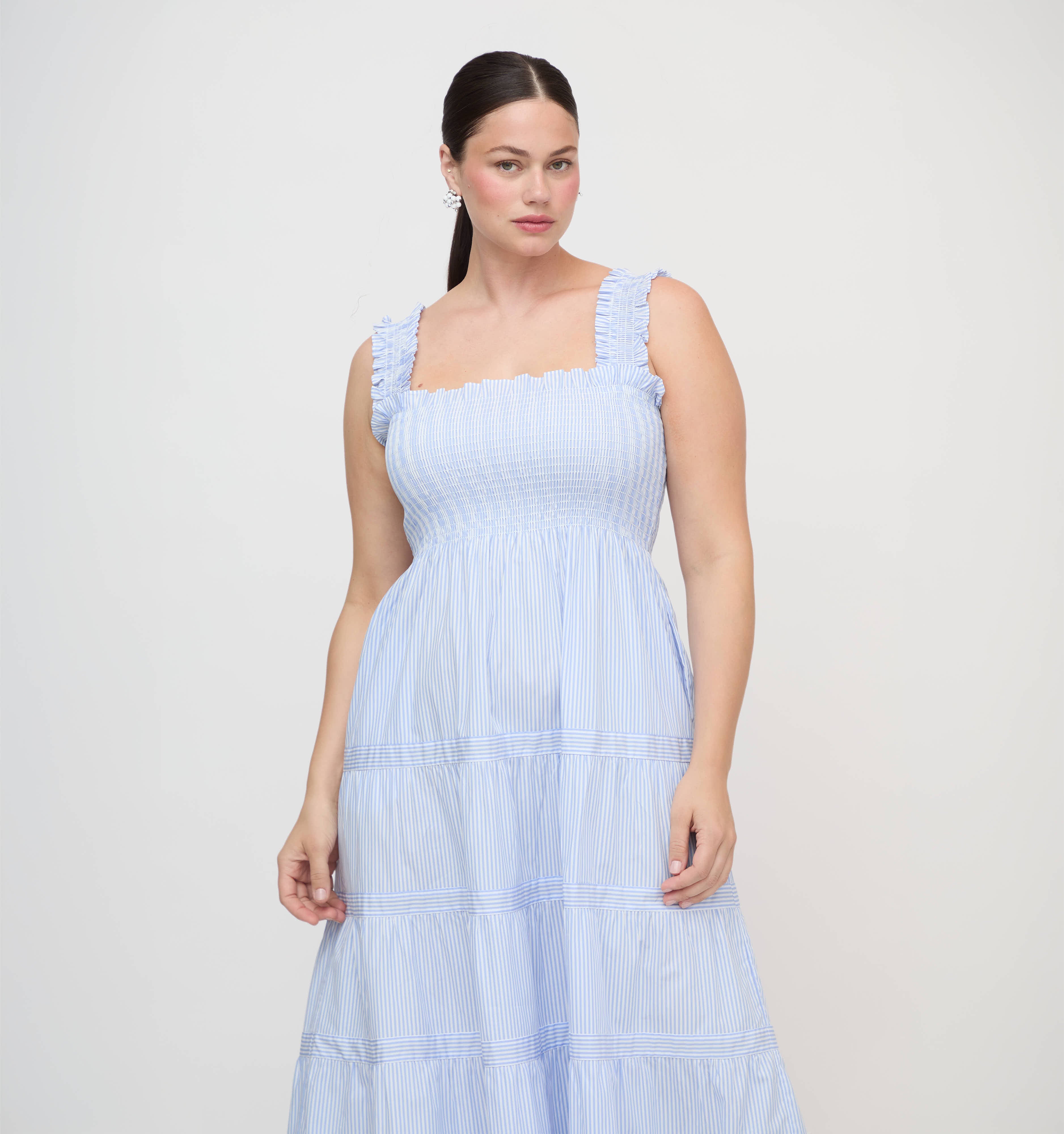 The Goldie Nap Dress - Blue/White Stripe