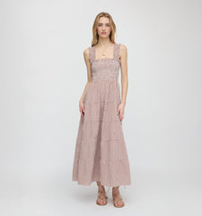 The Goldie Nap Dress - Cognac Gingham