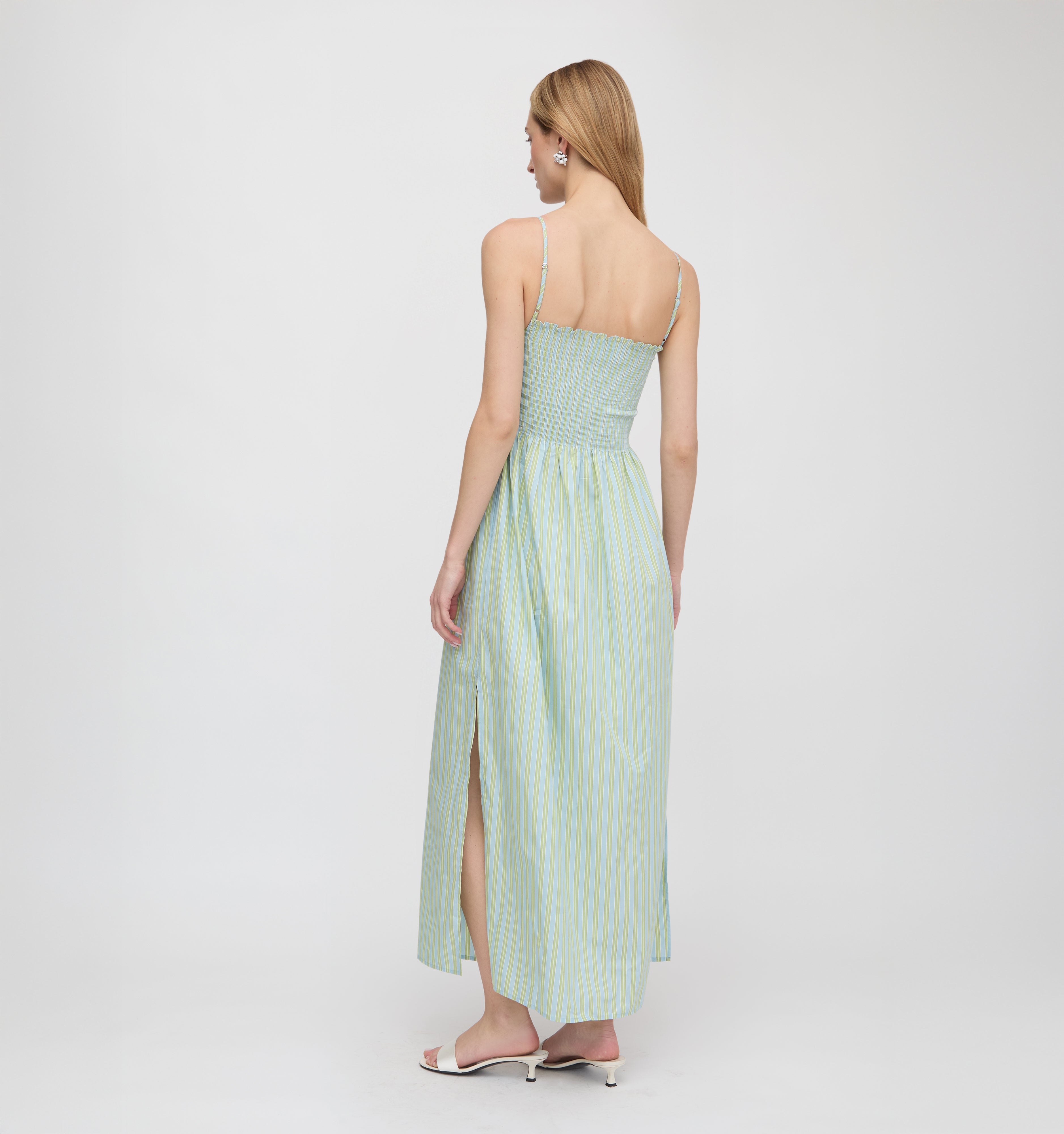 The Isabel Nap Dress - Blue/Green Stripe