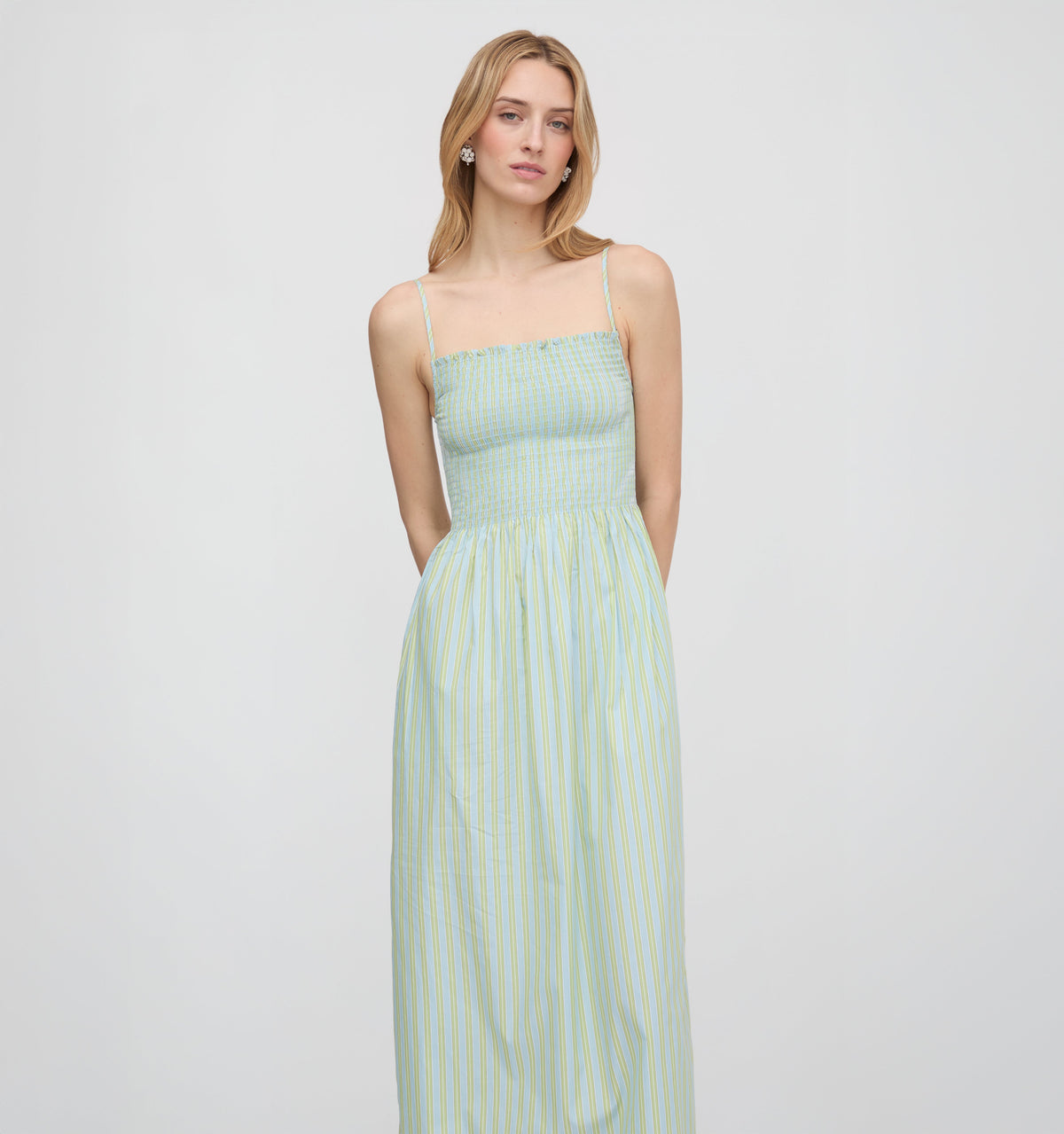 The Isabel Nap Dress - Blue/Green Stripe