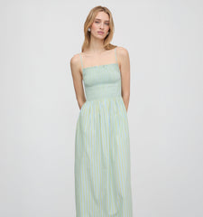 The Isabel Nap Dress - Blue/Green Stripe