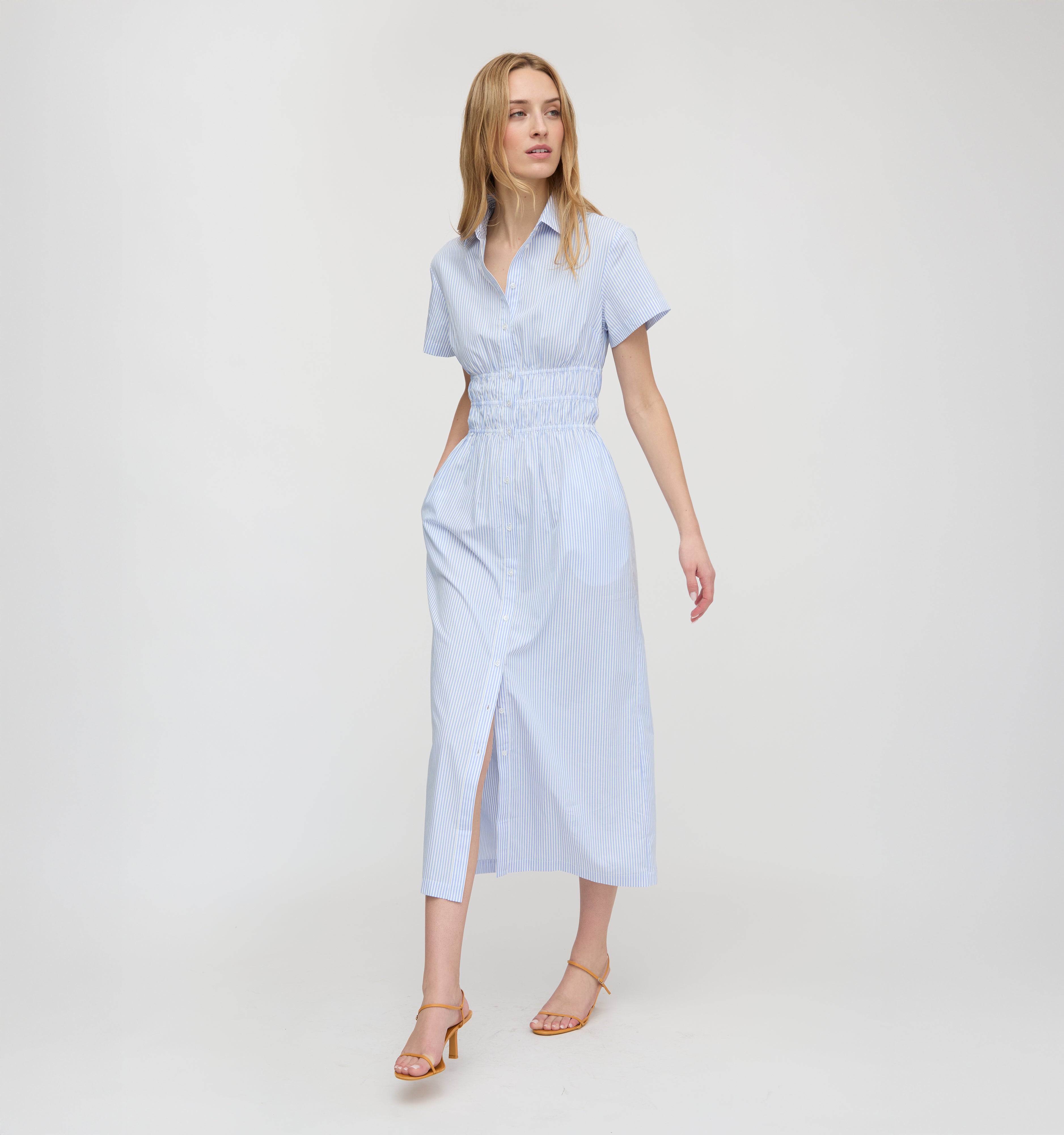 The Jamie Nap Dress - Blue/White Stripe