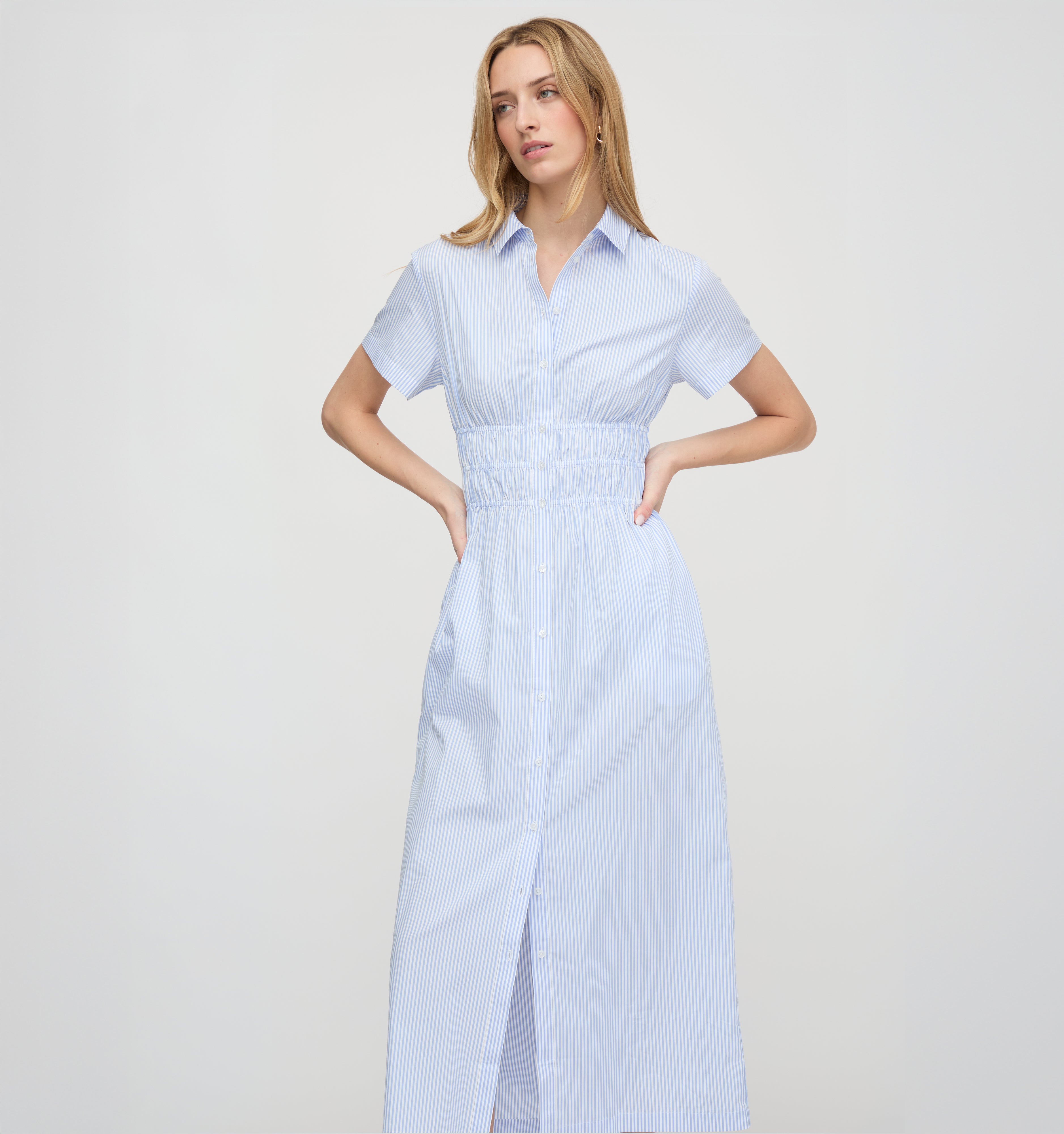 The Jamie Nap Dress - Blue/White Stripe