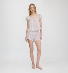 The Josie PJ Set - White Poppy Half Drop
