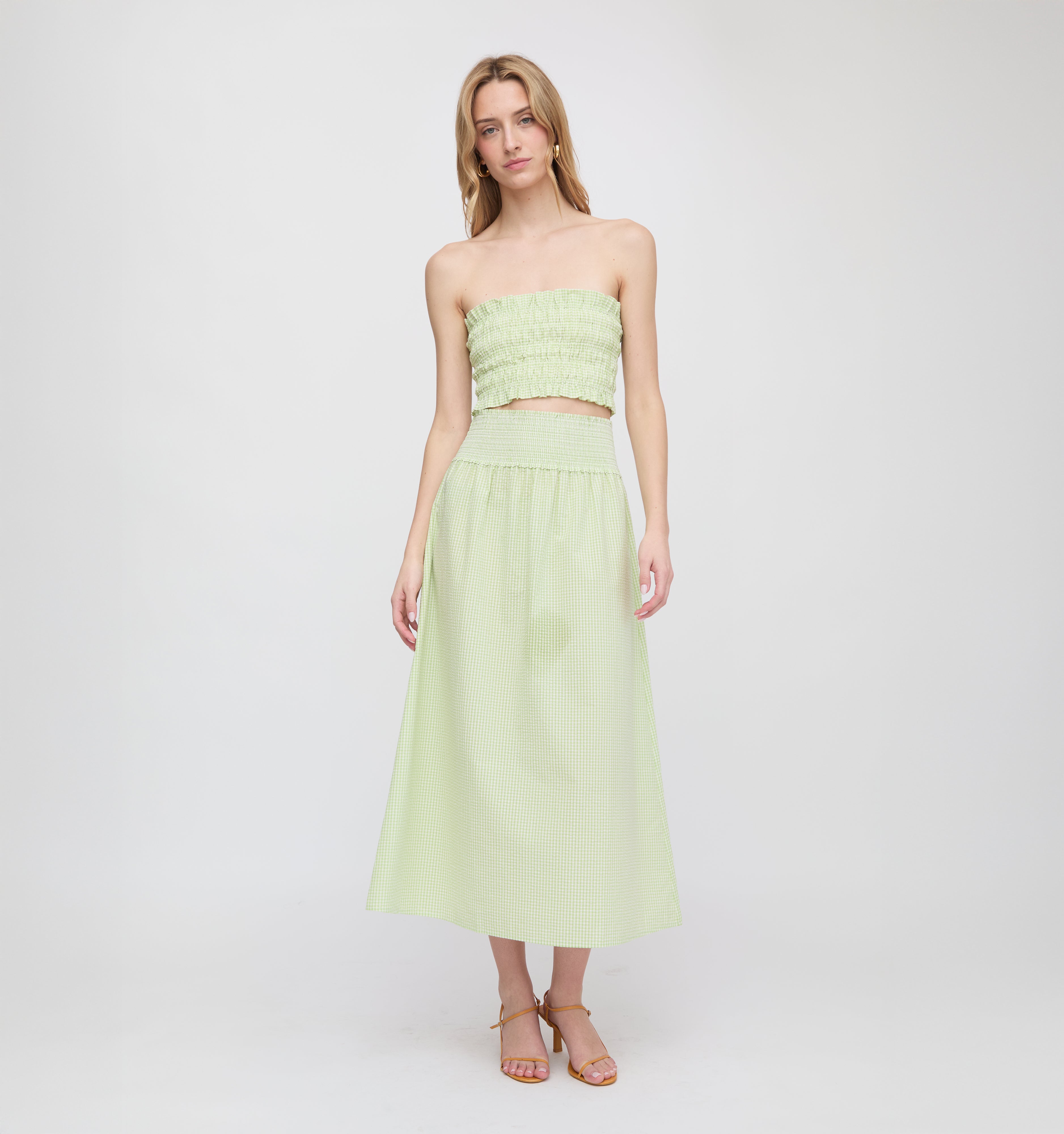 The June Nap Top - Lime Gingham