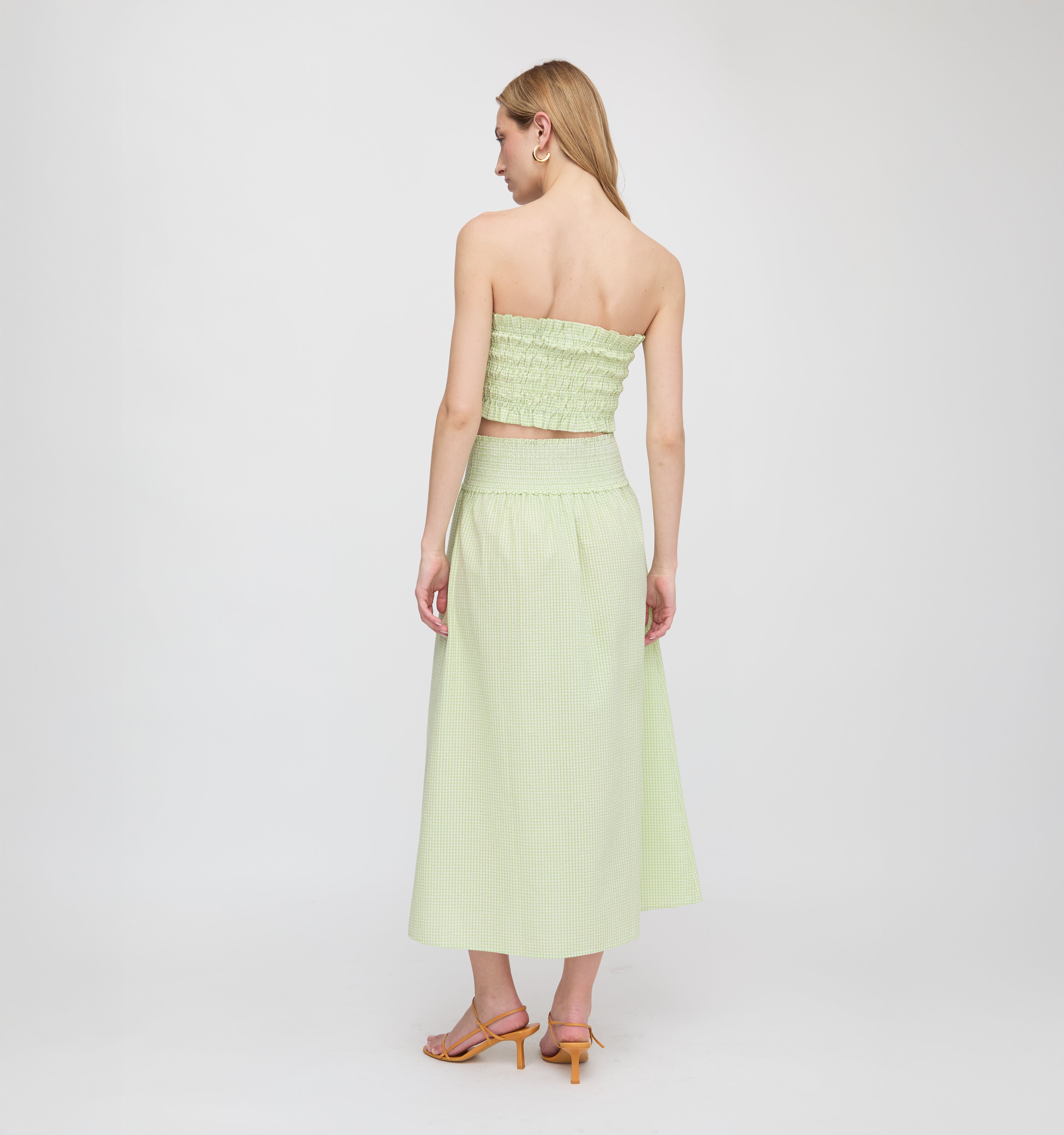 The Delphine Nap Skirt - Lime Gingham