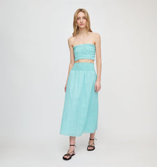 The June Nap Top - Teal Poppy Half Drop
