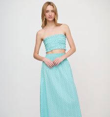 The June Nap Top - Teal Poppy Half Drop