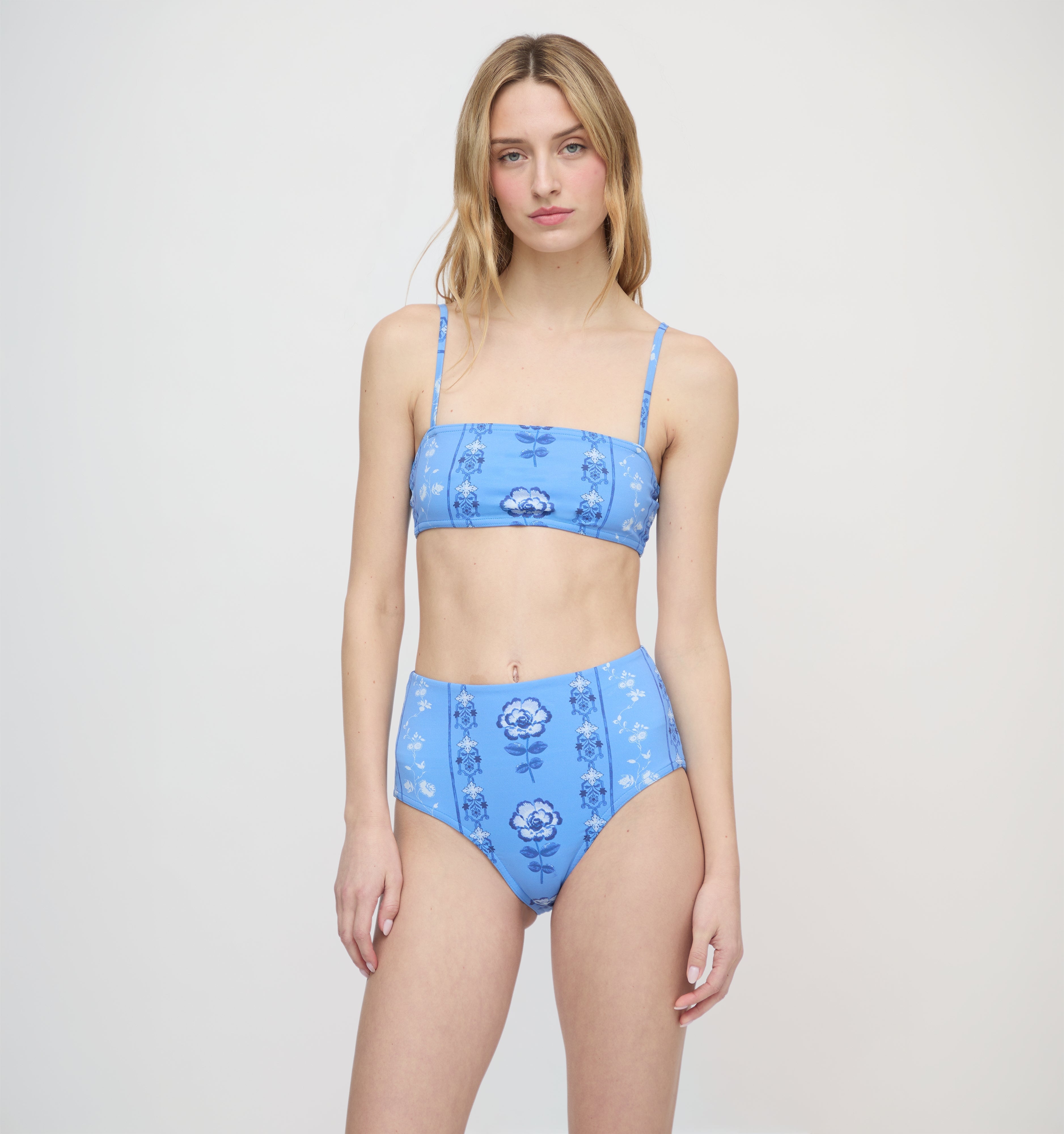 The Juno Bikini Set - Blue Arcadia Border