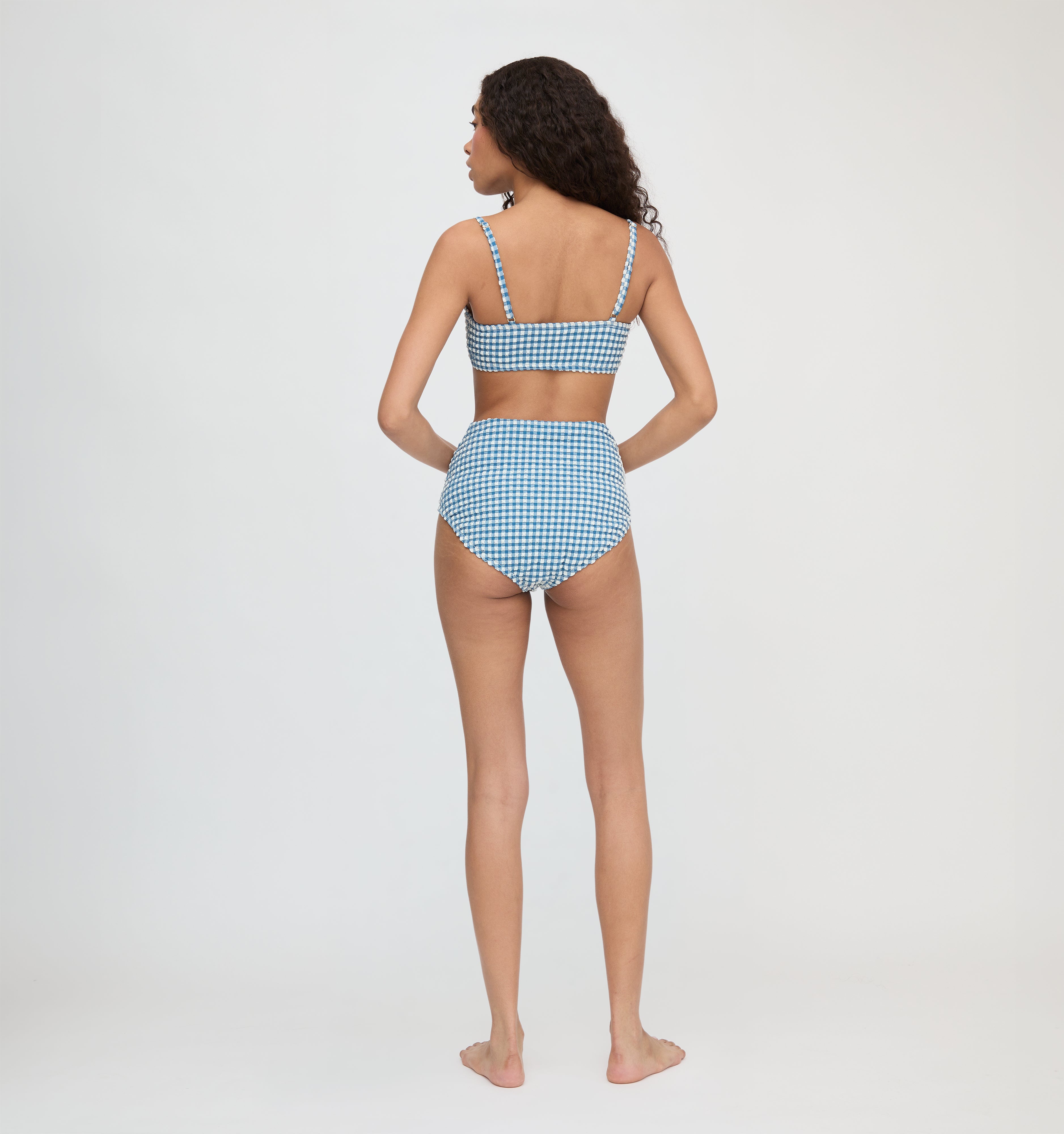 The Juno Bikini Set - Lagoon Gingham