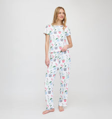 The Kelly Pajama Set - Flower Pots