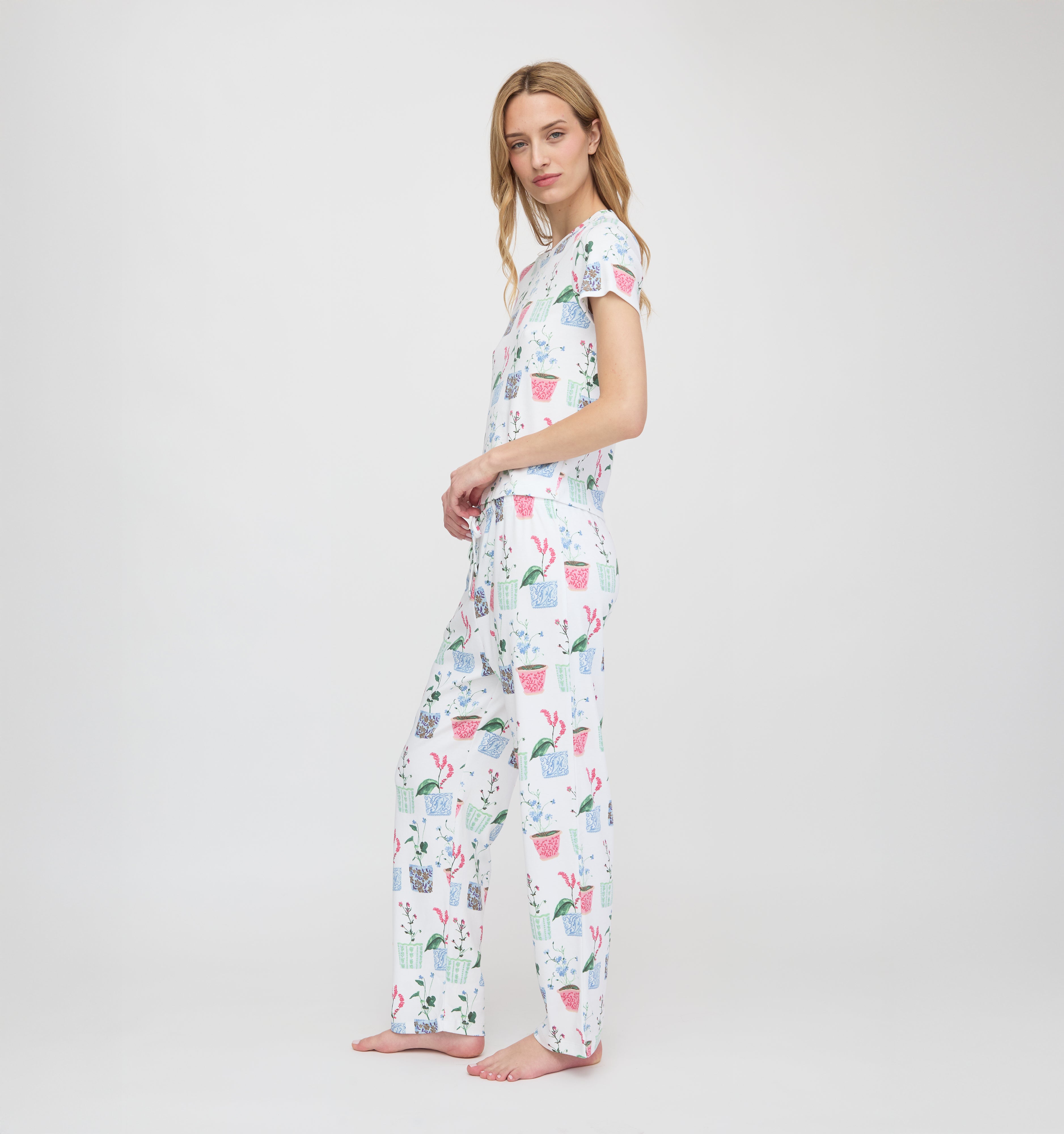 The Kelly Pajama Set - Flower Pots