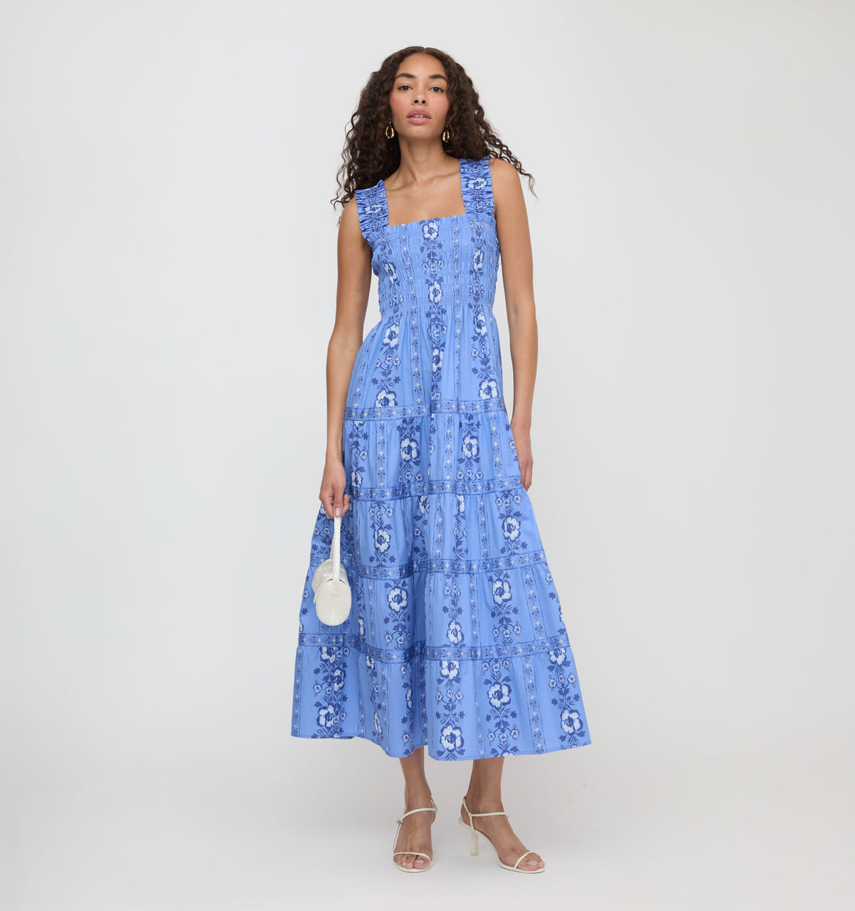 The Kimmy Maxi Nap Dress - Blue Arcadia Border