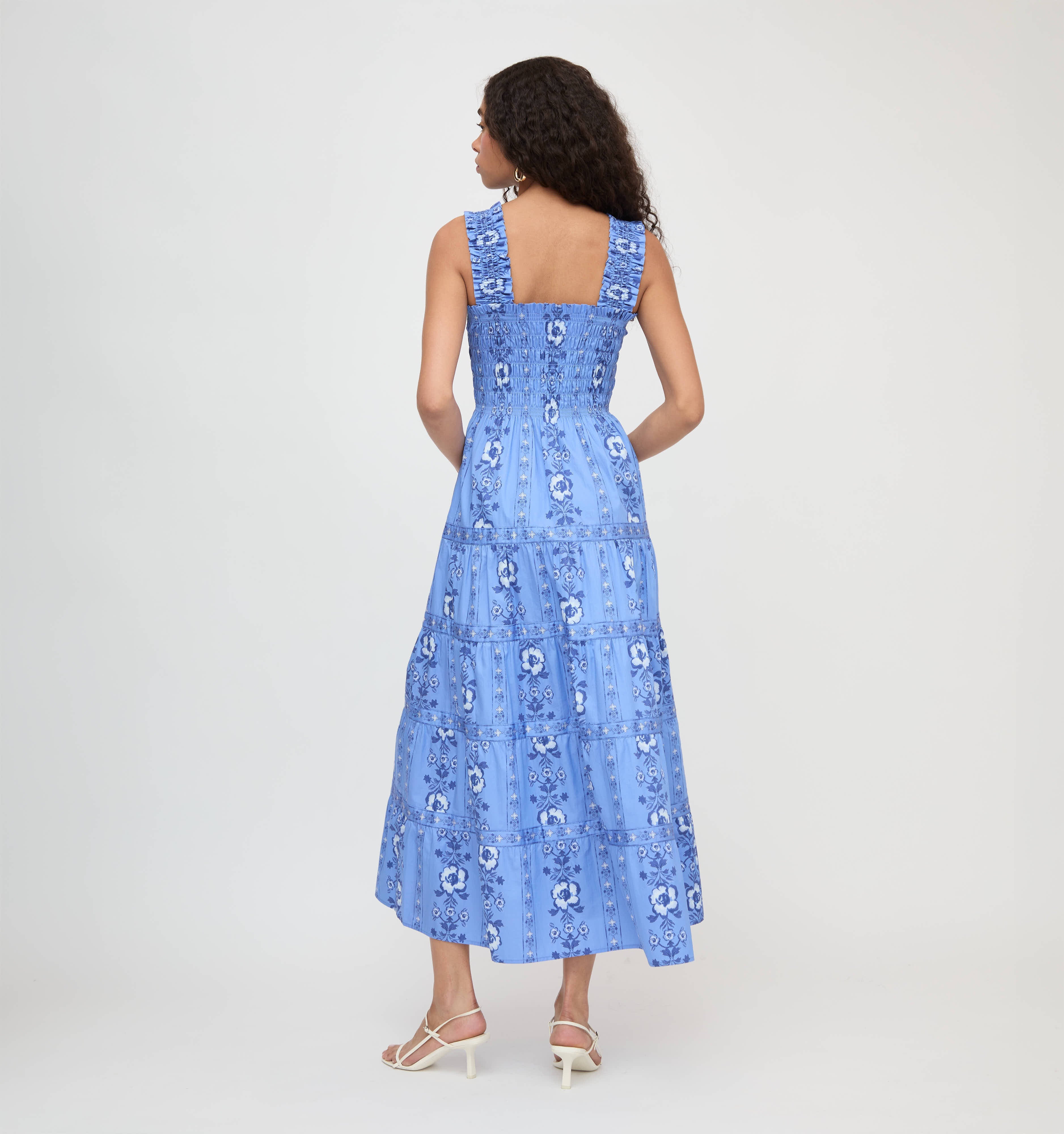 The Kimmy Maxi Nap Dress - Blue Arcadia Border