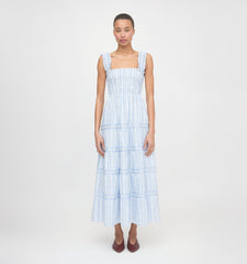 The Kimmy Maxi Nap Dress - Blue Petal Stripe