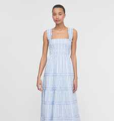 The Kimmy Maxi Nap Dress - Blue Petal Stripe
