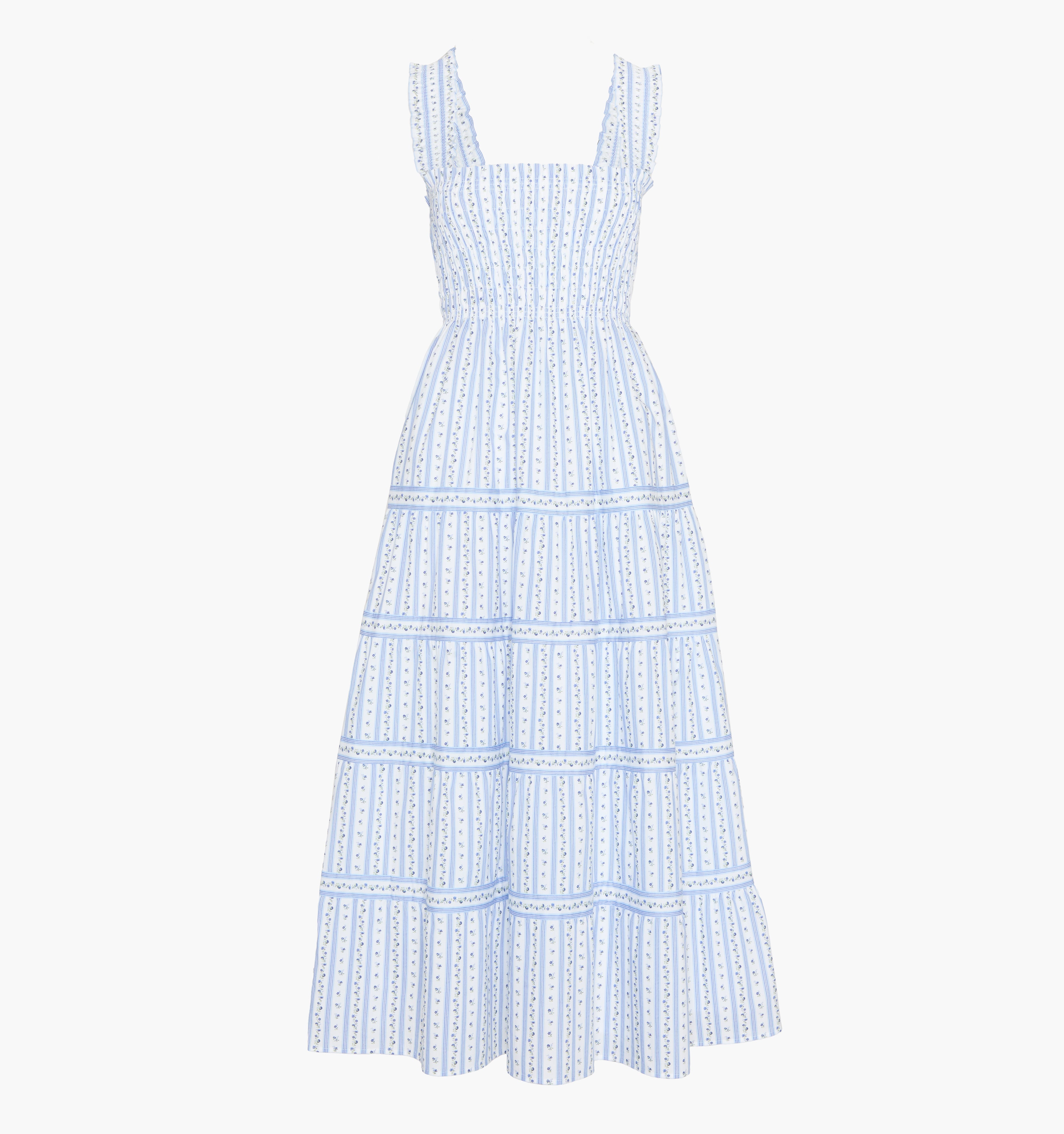 The Kimmy Maxi Nap Dress - Blue Petal Stripe