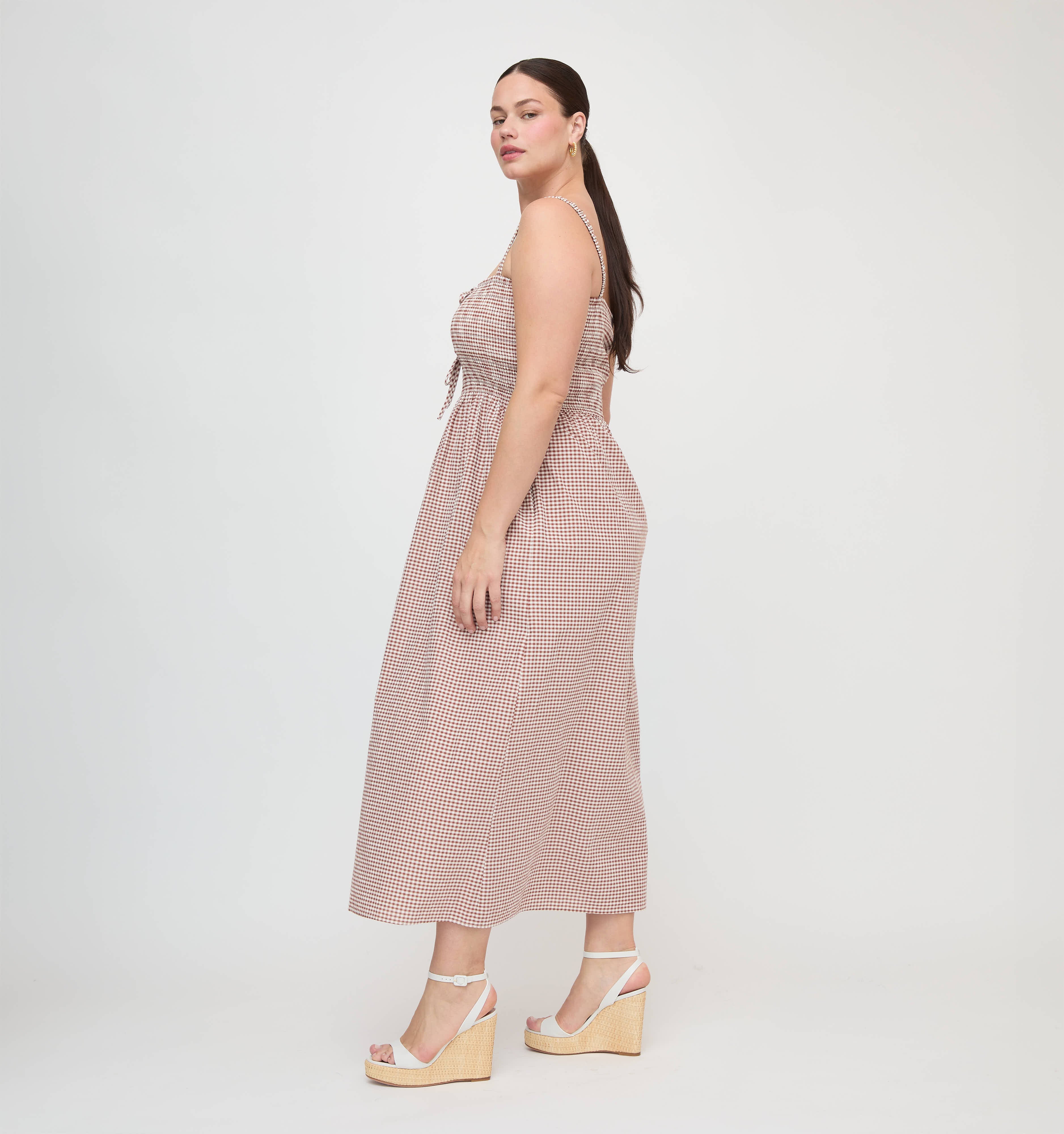 The Larissa Nap Dress - Cognac Gingham