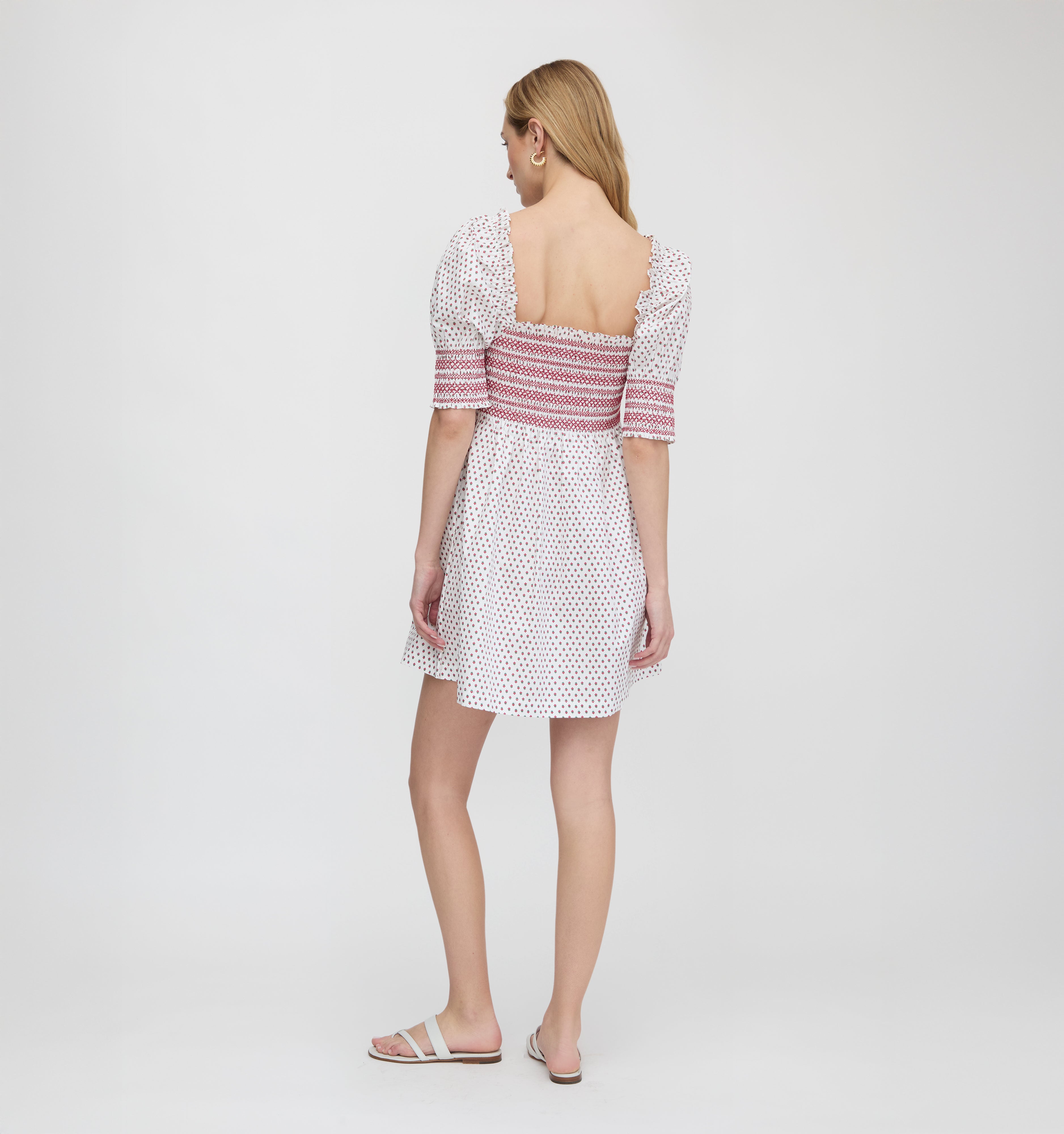 The Lila Nap Dress - White Poppy Half Drop