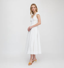 The Lucille Dress - White Crinkle Check