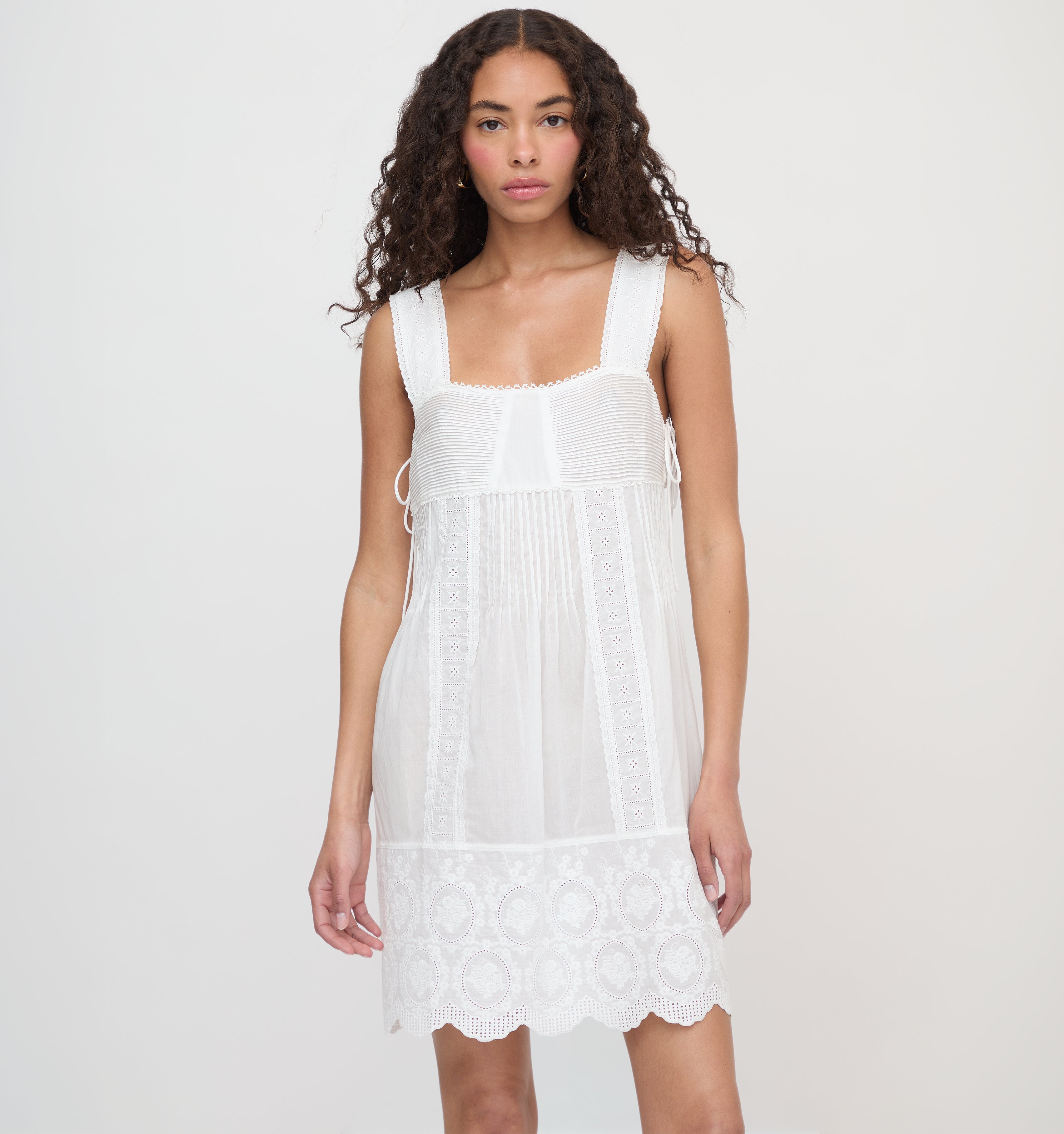 The Lux Mini Nightgown - White Washed Voile