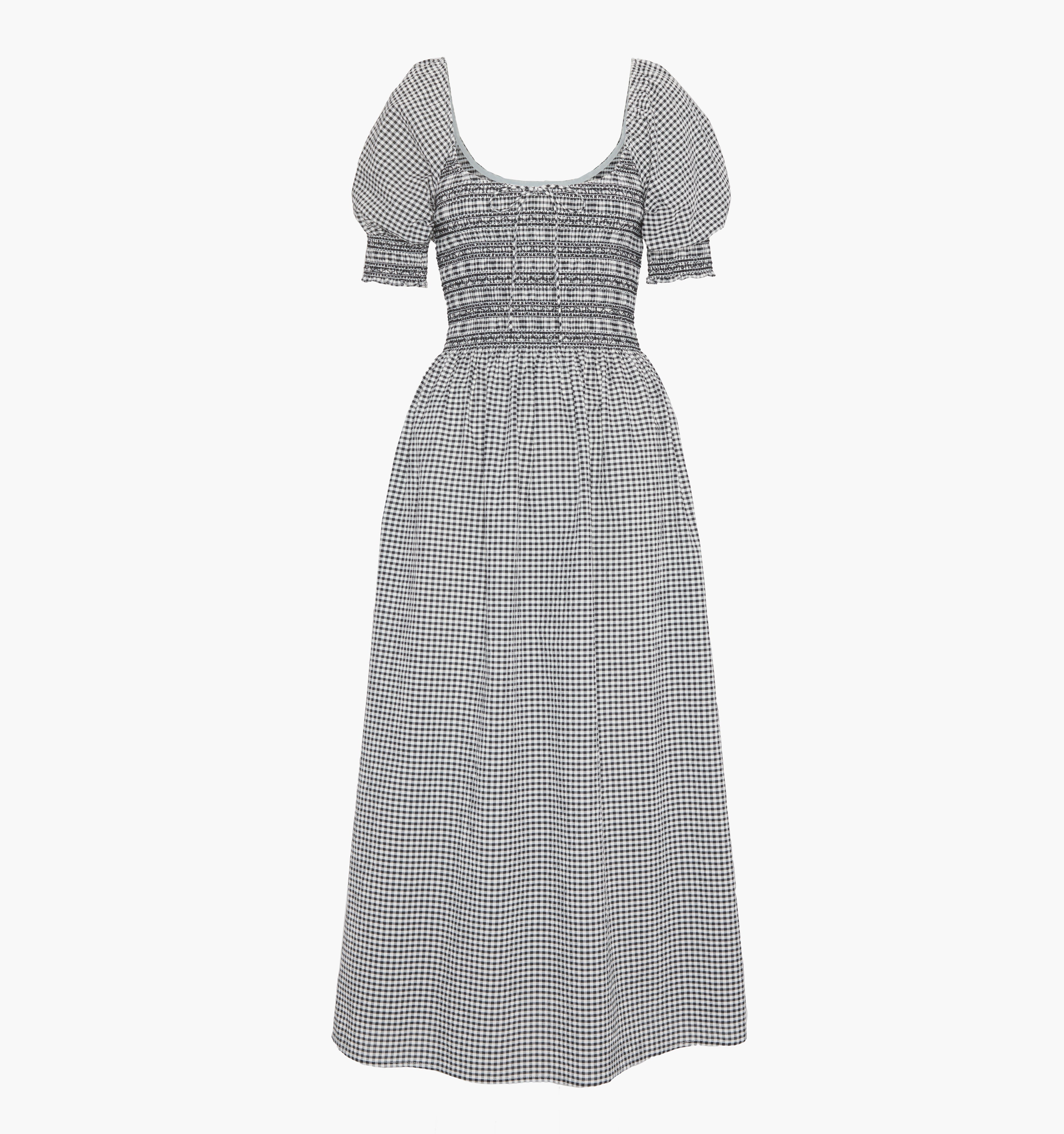 The Madeline Nap Dress - Black/Sand Gingham