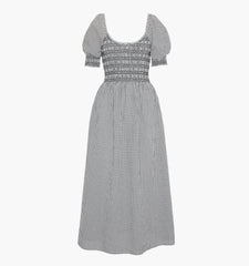 The Madeline Nap Dress - Black/Sand Gingham
