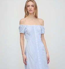 The Madison Dress - Blue/White Stripe