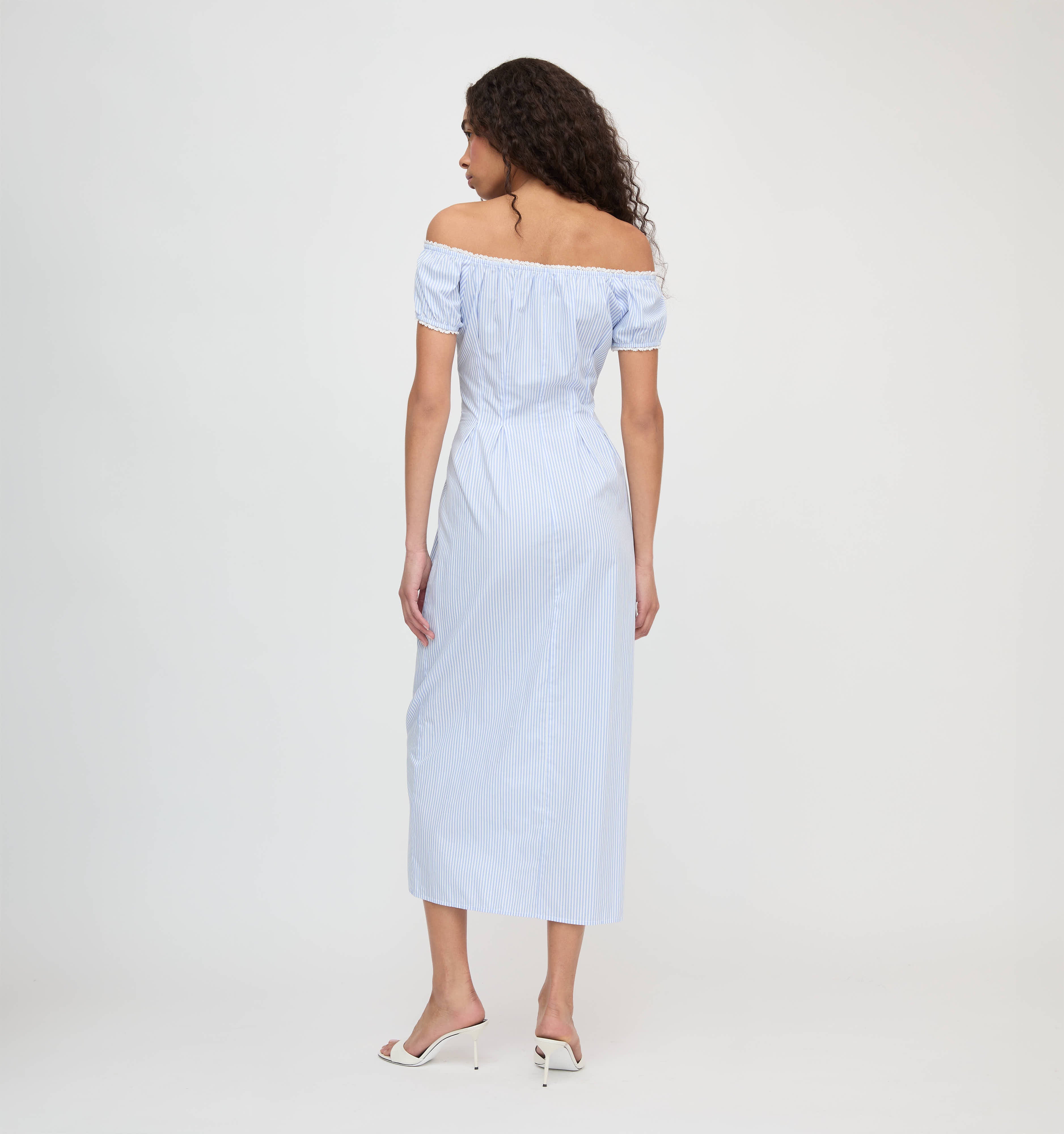 The Madison Dress - Blue/White Stripe