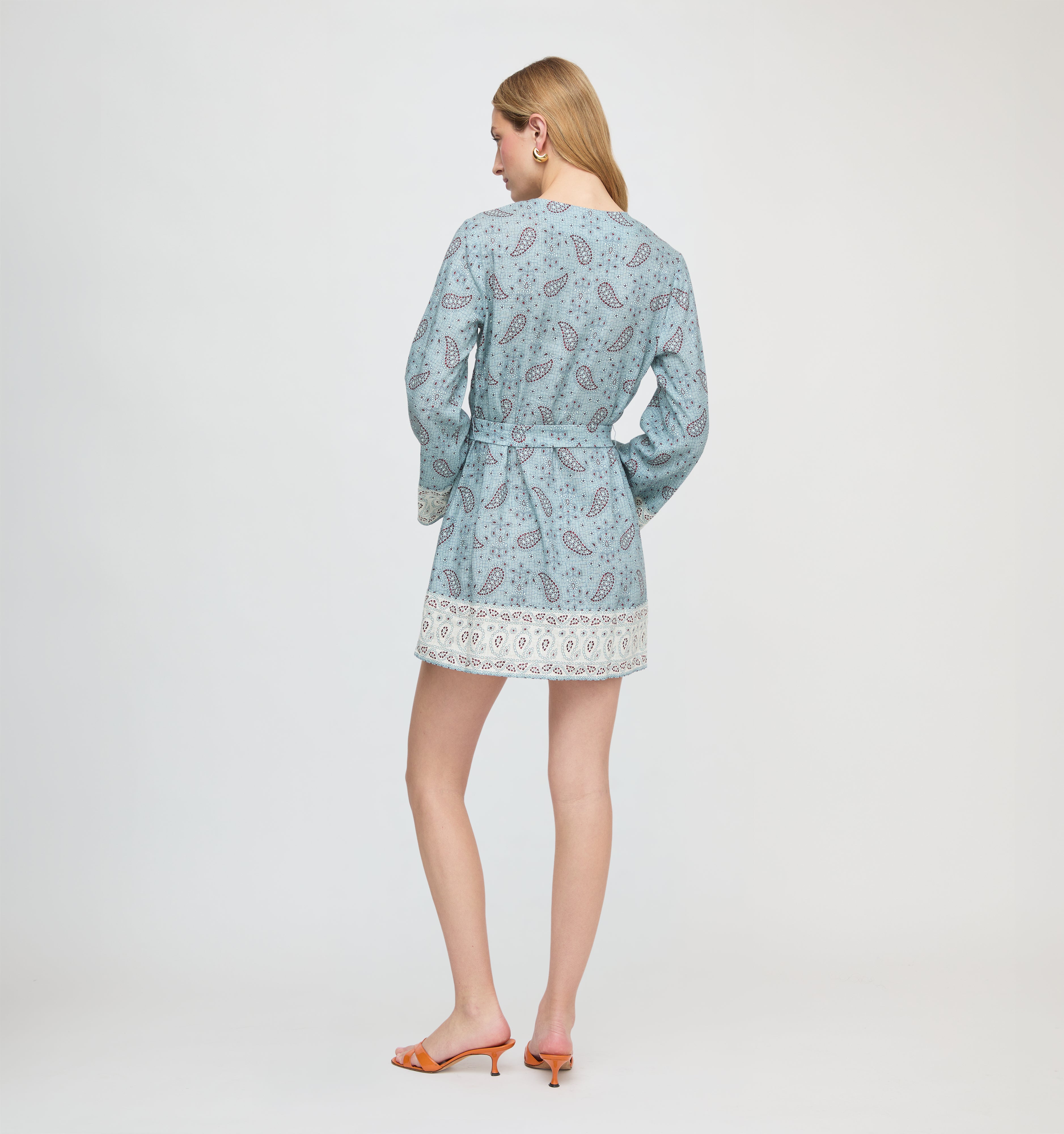 The Magnolia Tunic - Dusty Blue Gemstone Mosaic Scarf