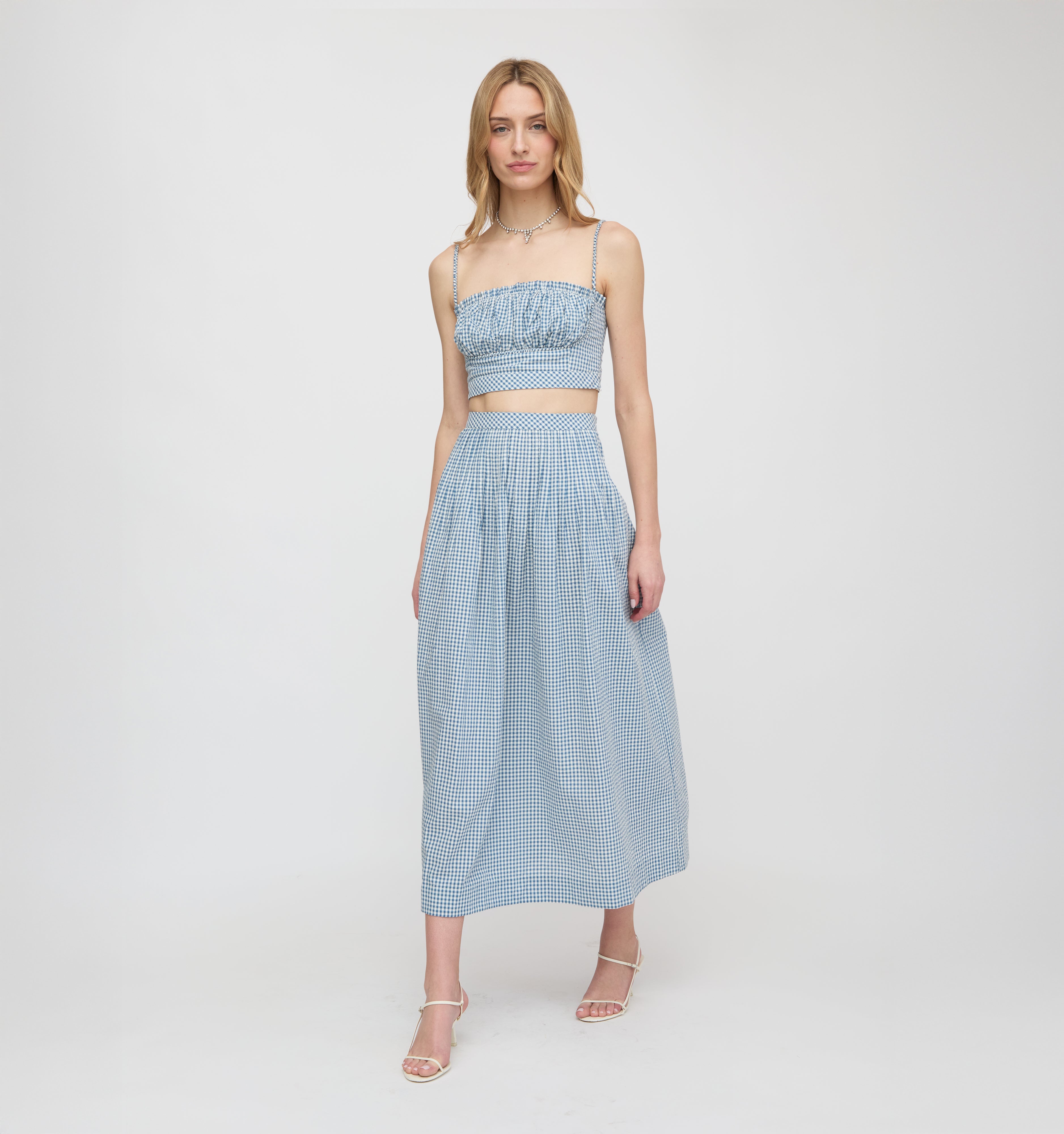 The Ame Skirt - Lagoon Gingham