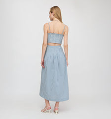The Maisie Crop Top - Lagoon Gingham