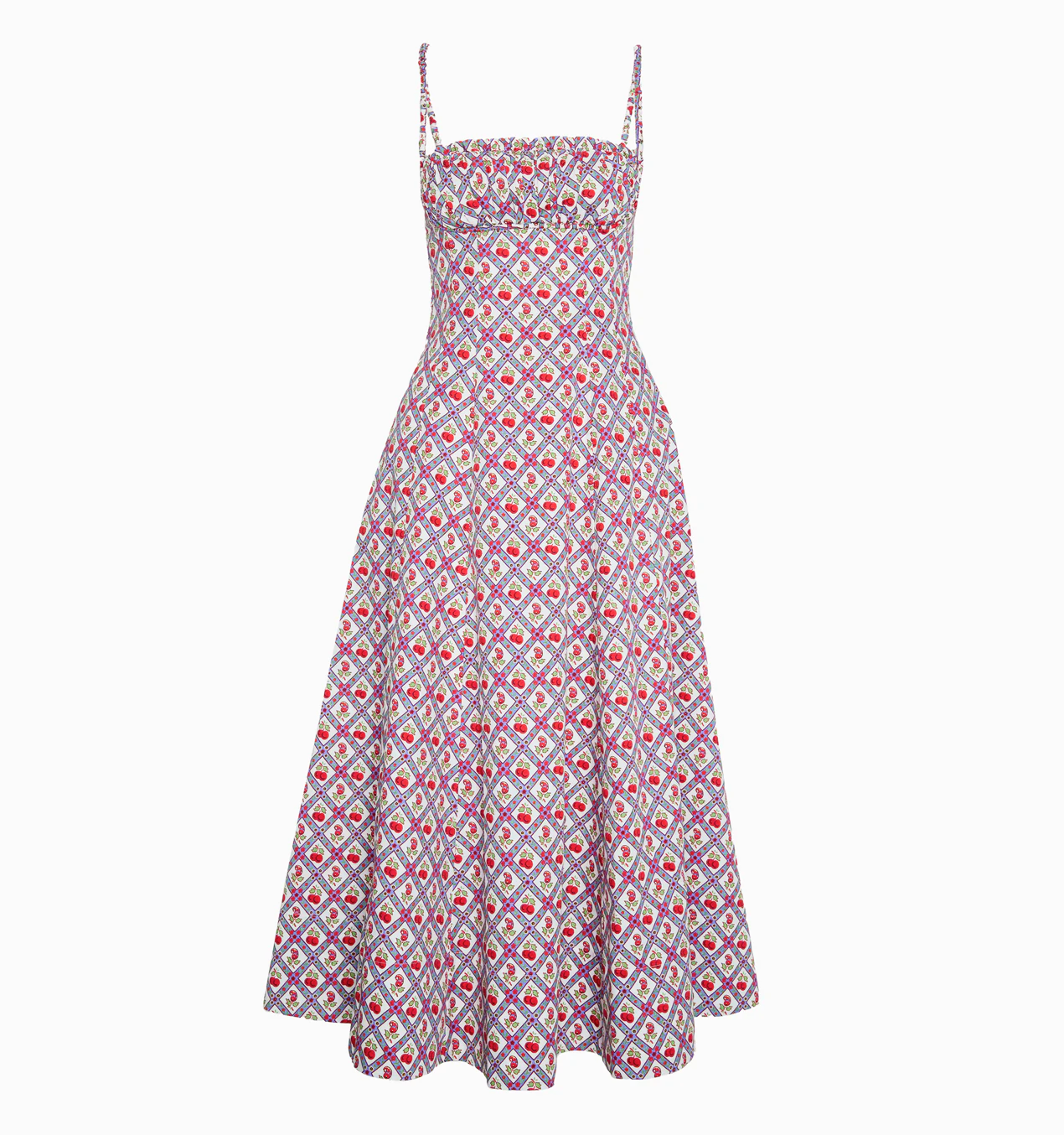 The Maisie Dress - Diamond Cherries Cherry Red