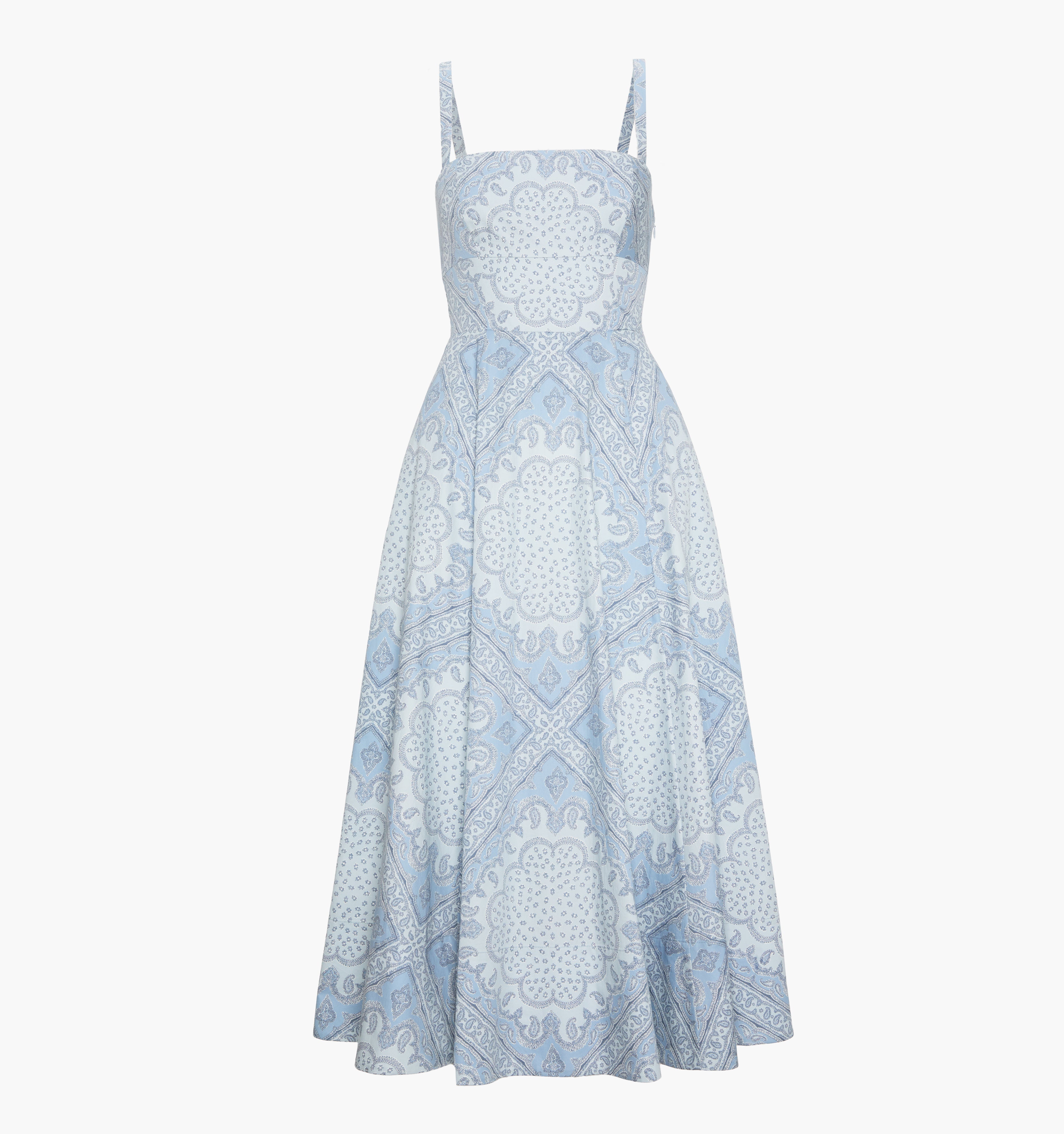 The Margot Dress - Dusty Blue Paisley Scarf