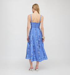 The Margot Dress - Blue Arcadia Border