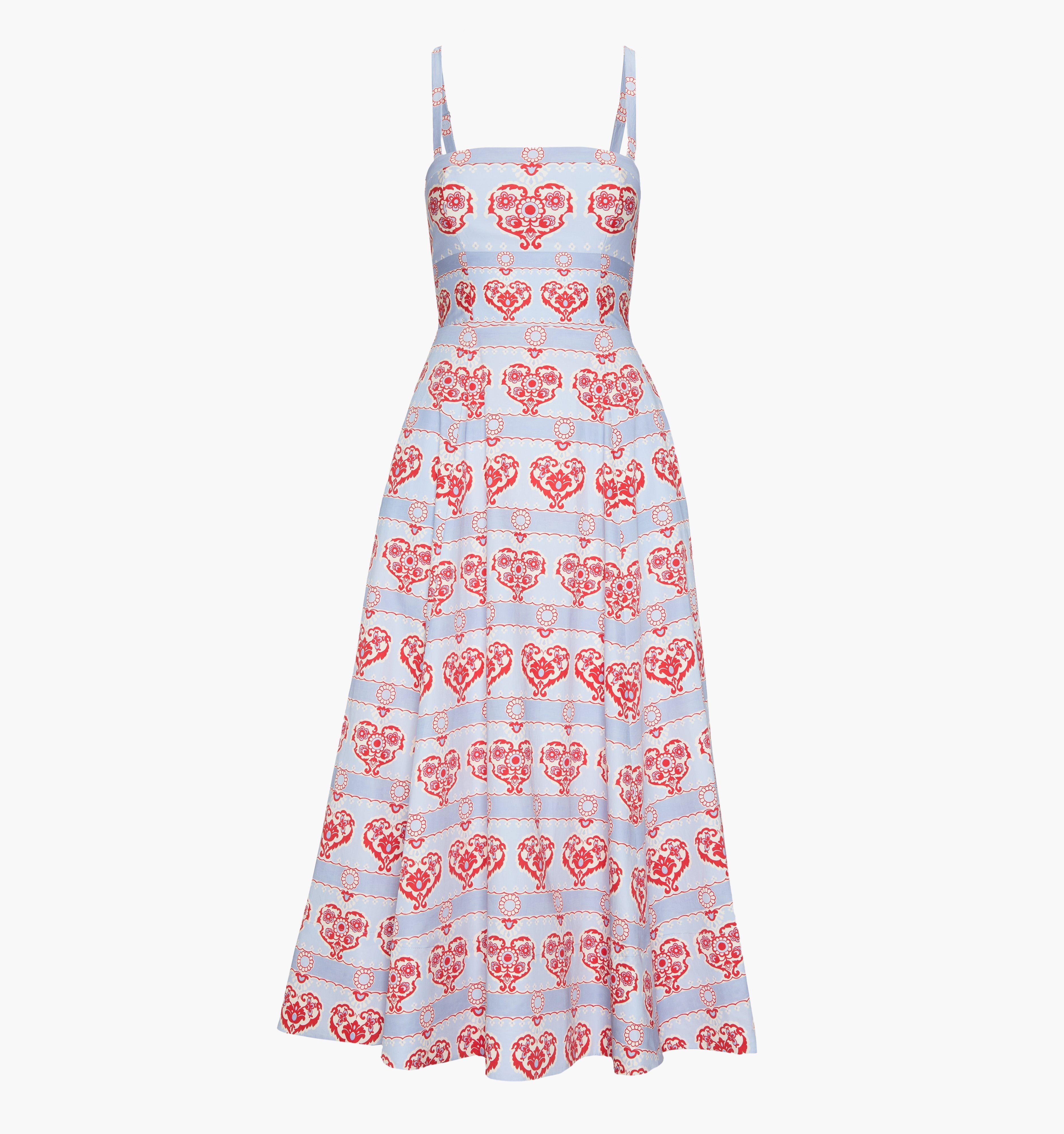 The Margot Dress - Poppy Damask Stripe