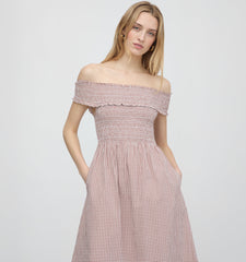 The Marguerite Nap Dress - Cognac Gingham