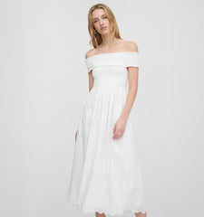 The Marguerite Nap Dress - White Trellis Broderie
