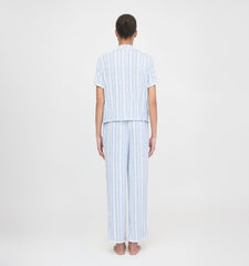 The Marina Pajama Set - Blue Petal Stripe