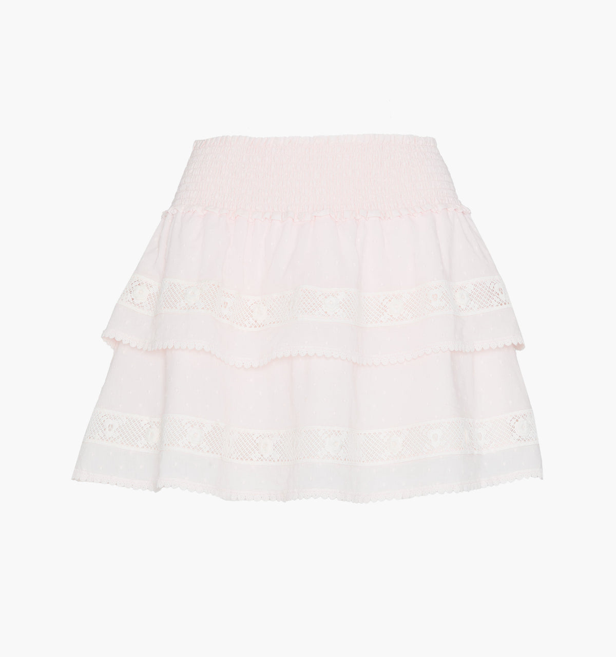 The Meena Skirt - Powder Pink Swiss Dot