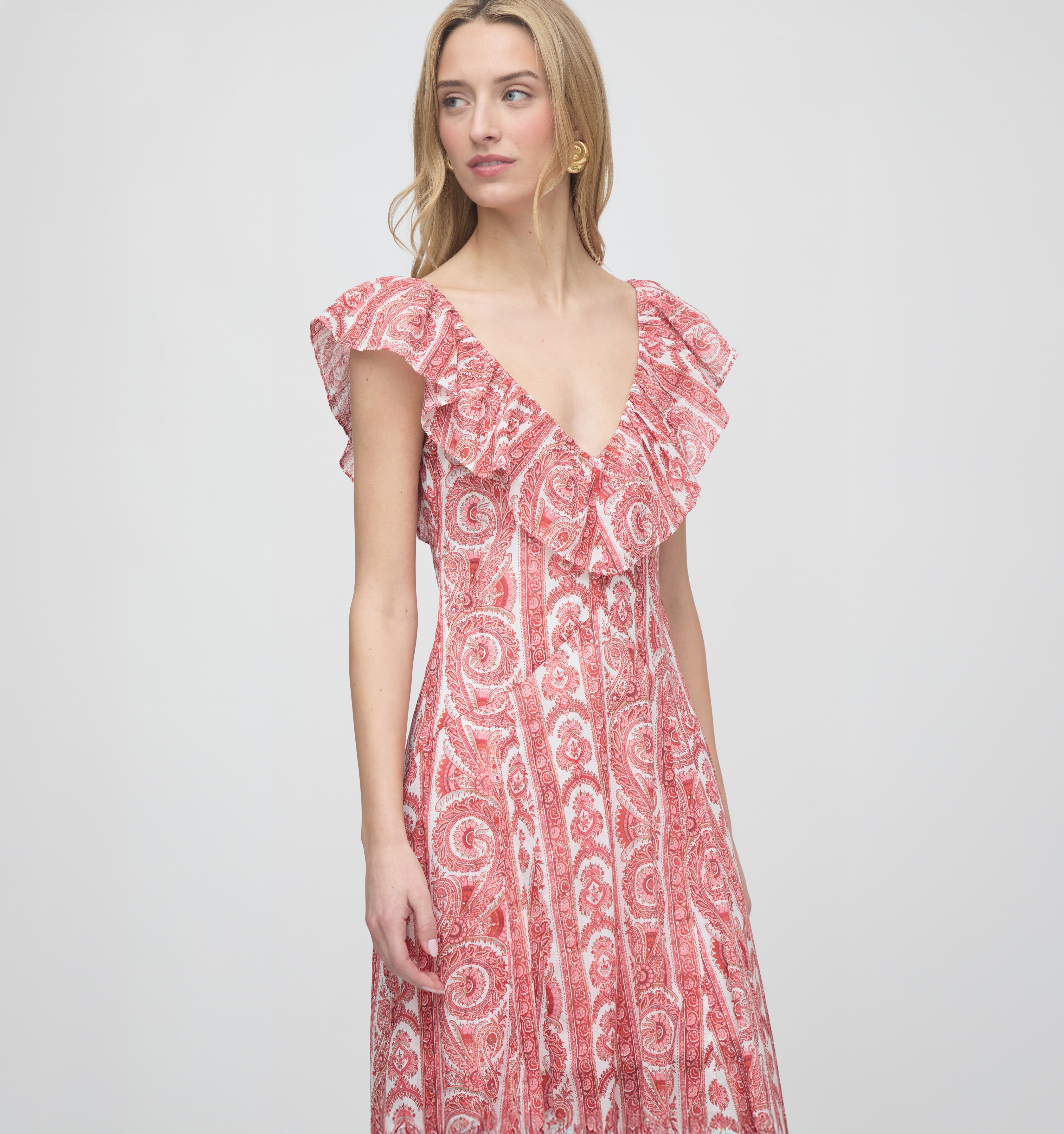 The Milani Dress - Coral Corsica Paisley