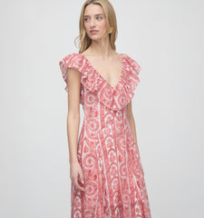 The Milani Dress - Coral Corsica Paisley