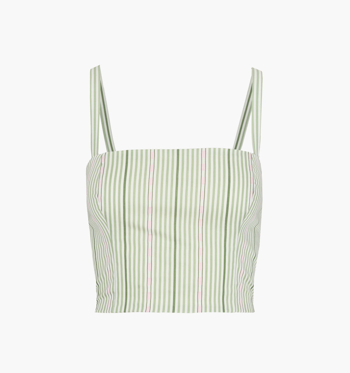 The Miranda Top - Green Jacquard Stripe