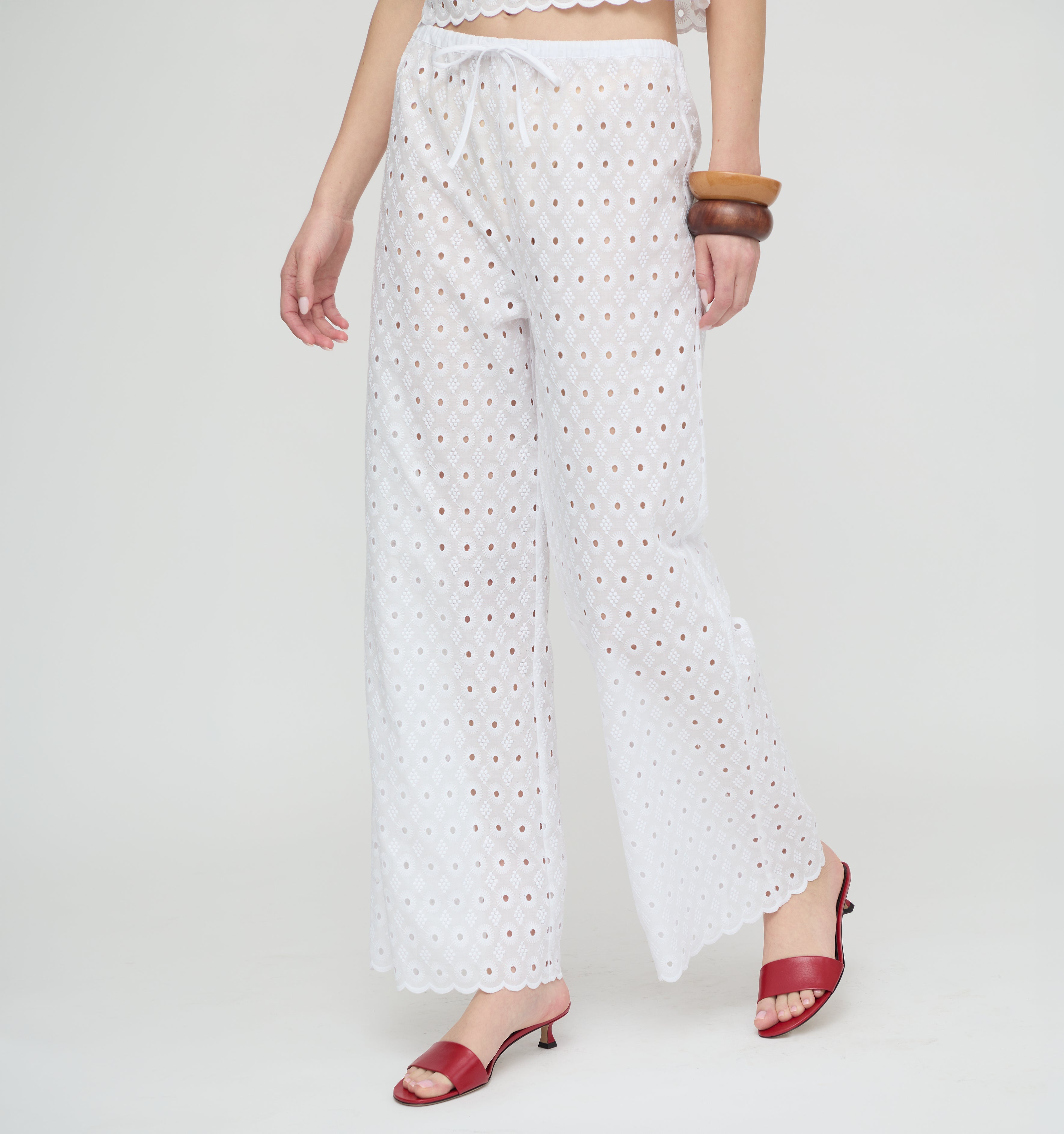 The Giovanna Pant - White Diamond Eyelet