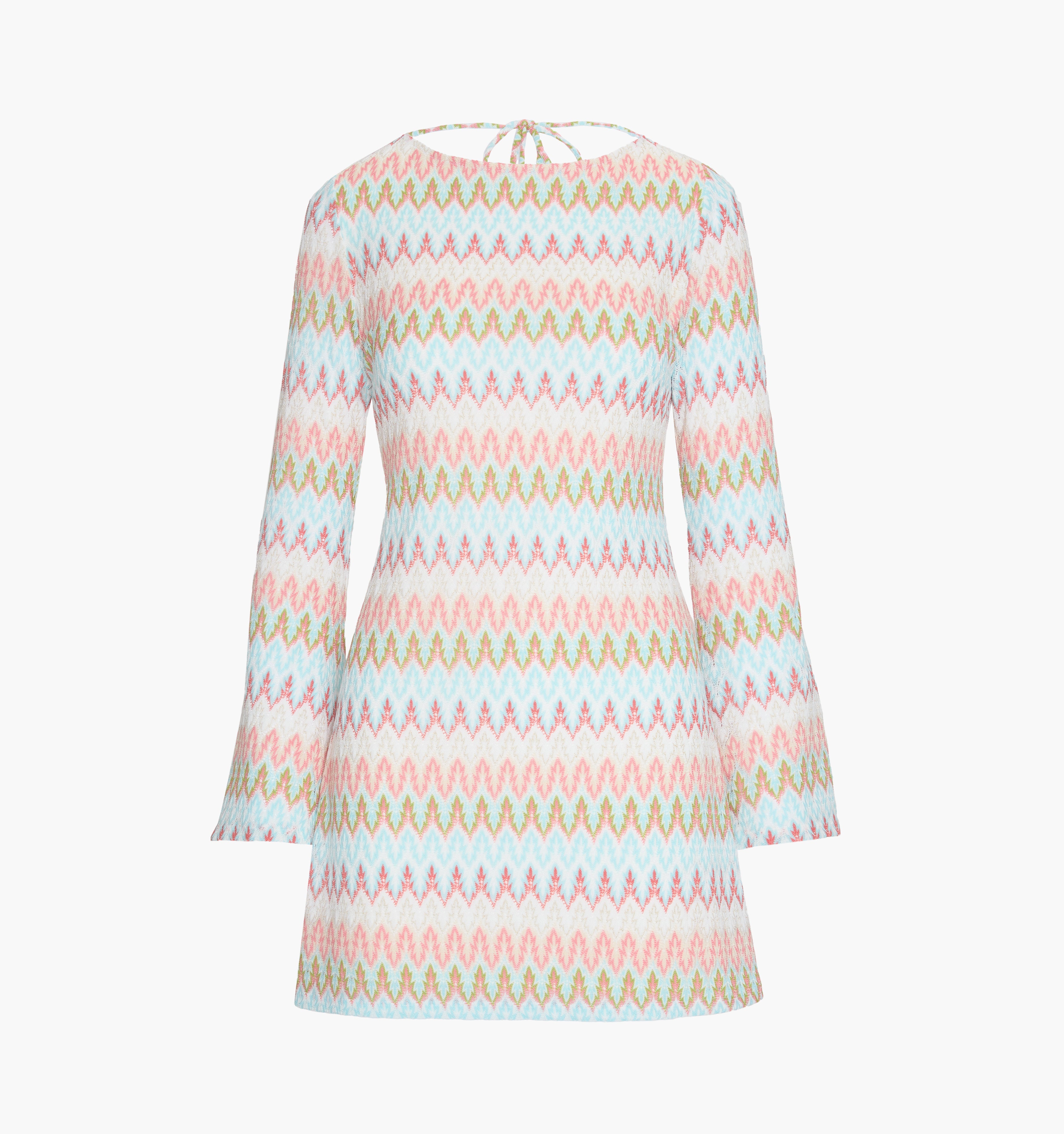 The Nathalie Dress - White Multi Smooth Shimmer Knit